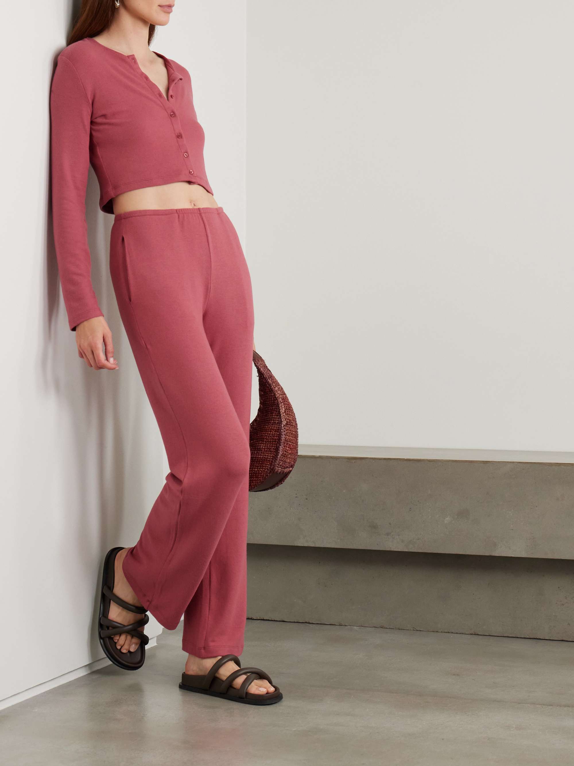 Lauren stretch-jersey flared track pants view