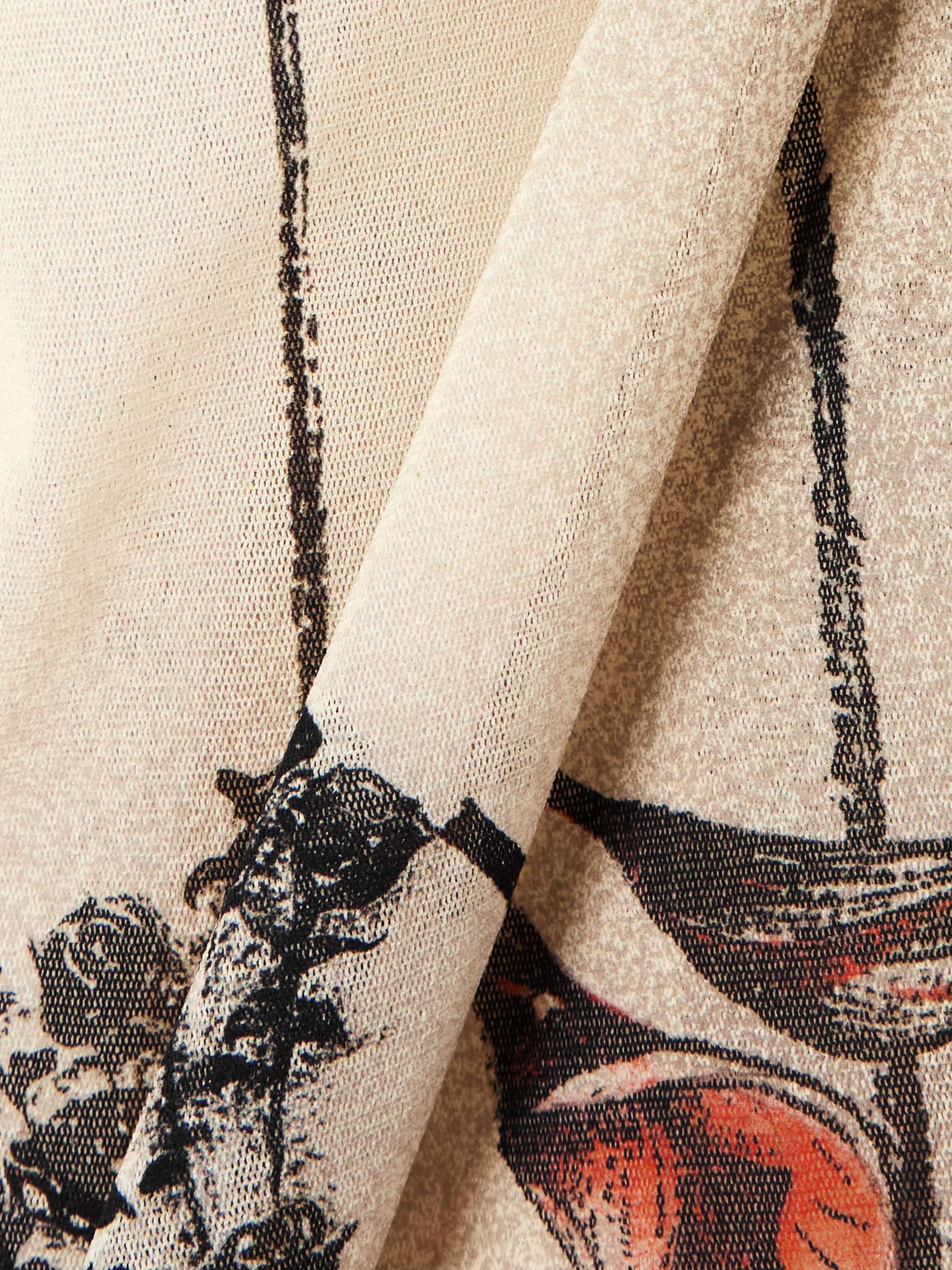 Tattoo Rose & Bird printed mesh halterneck mini dress view