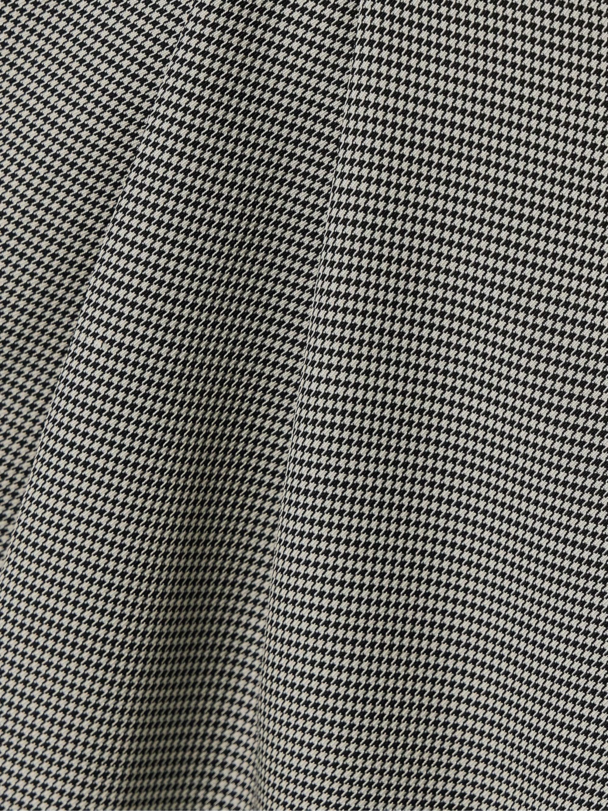 Carrie pleated houndstooth wool-blend shorts view