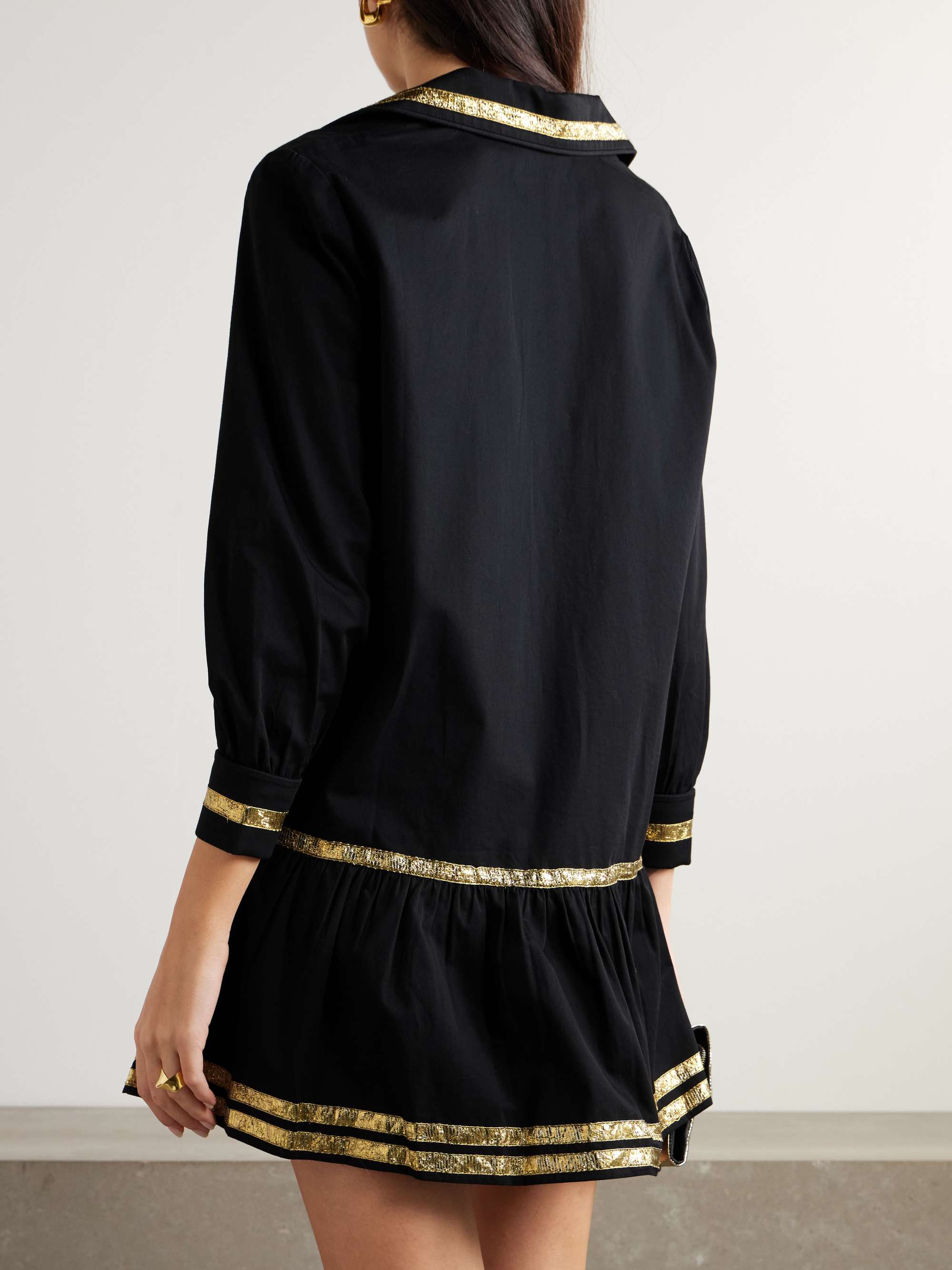 Embellished cotton-poplin mini dress view