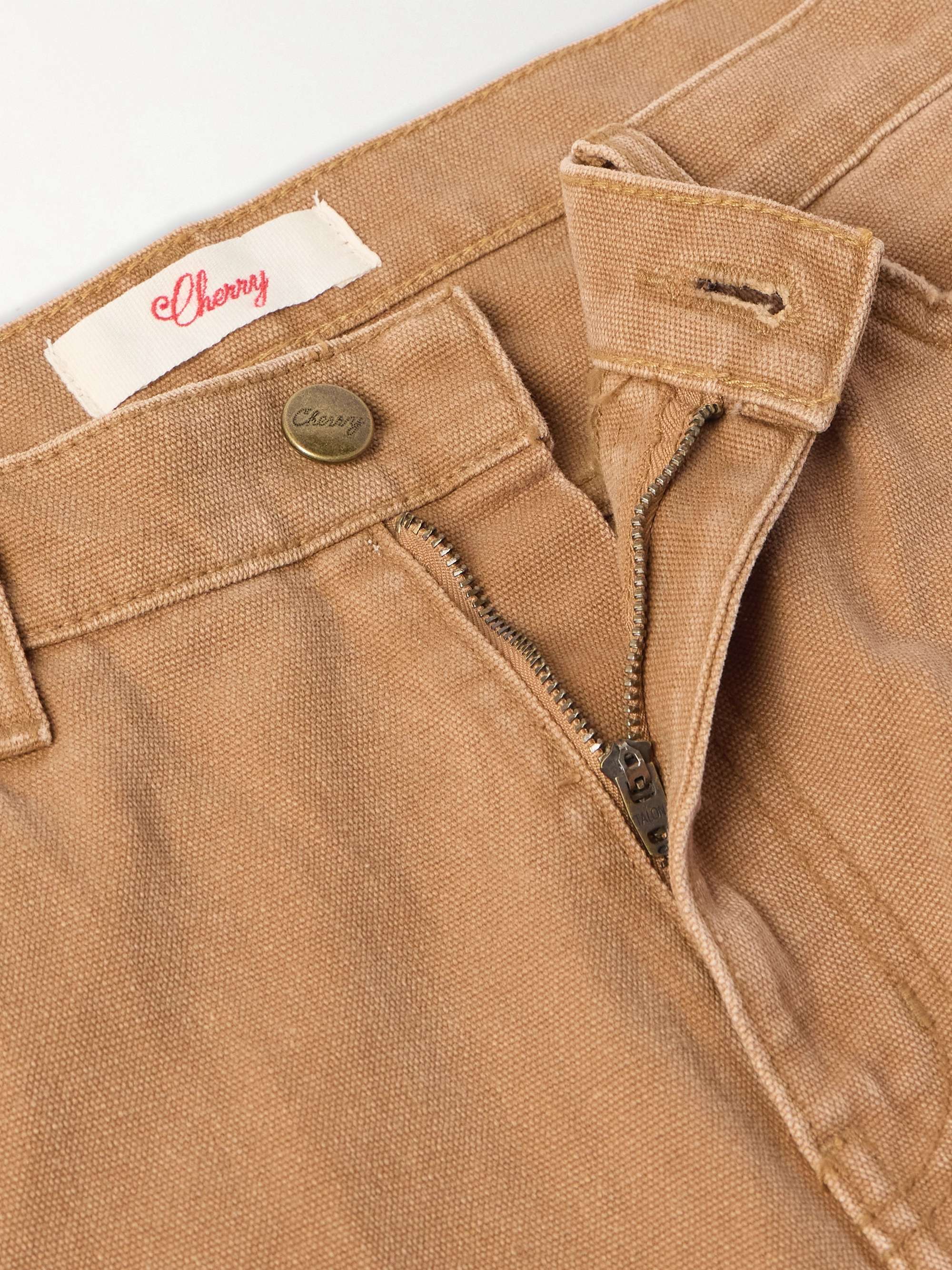 Straight-Leg Panelled Printed Cotton-Canvas Trousers view