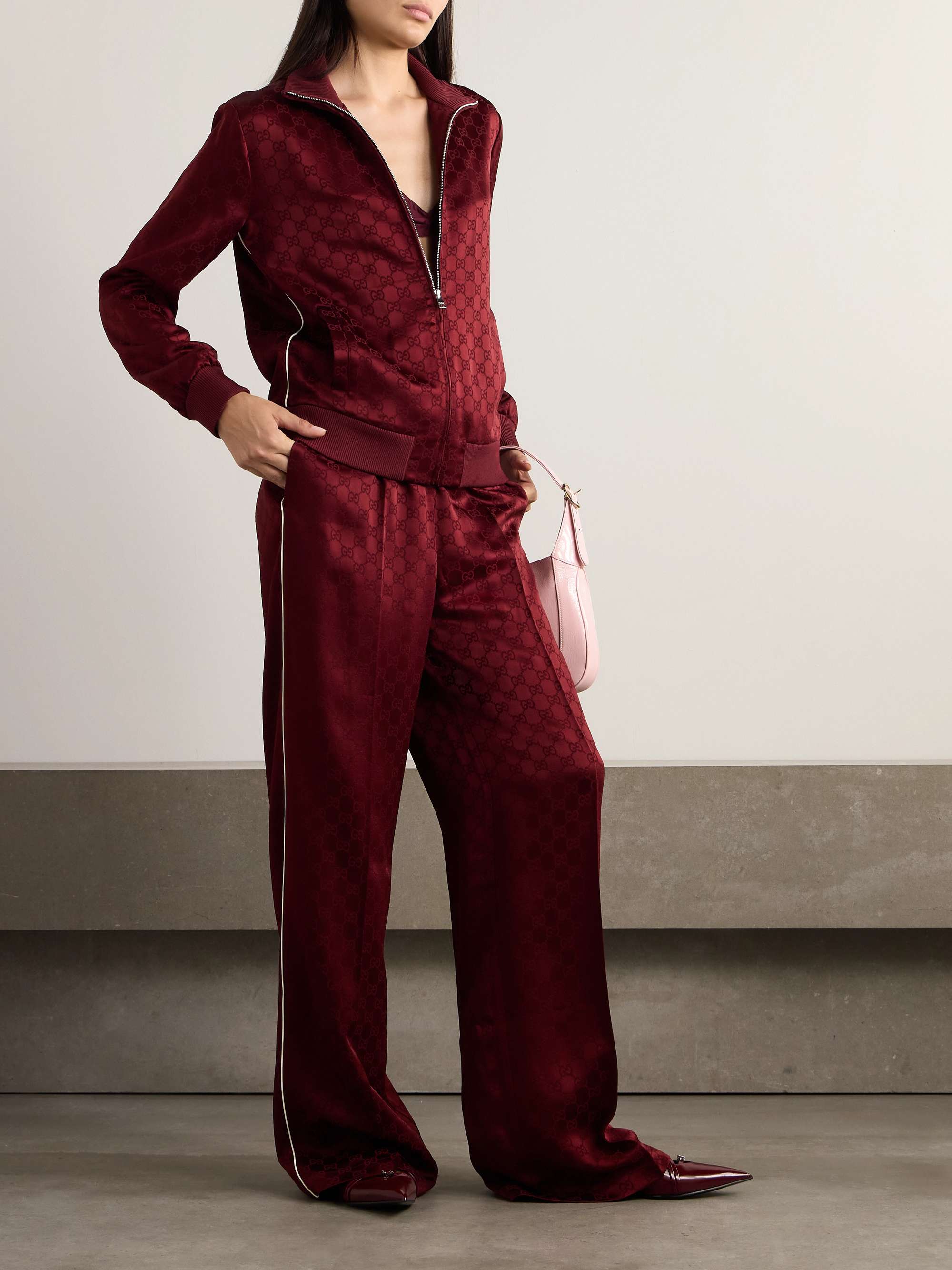 Satin-jacquard track jacket view