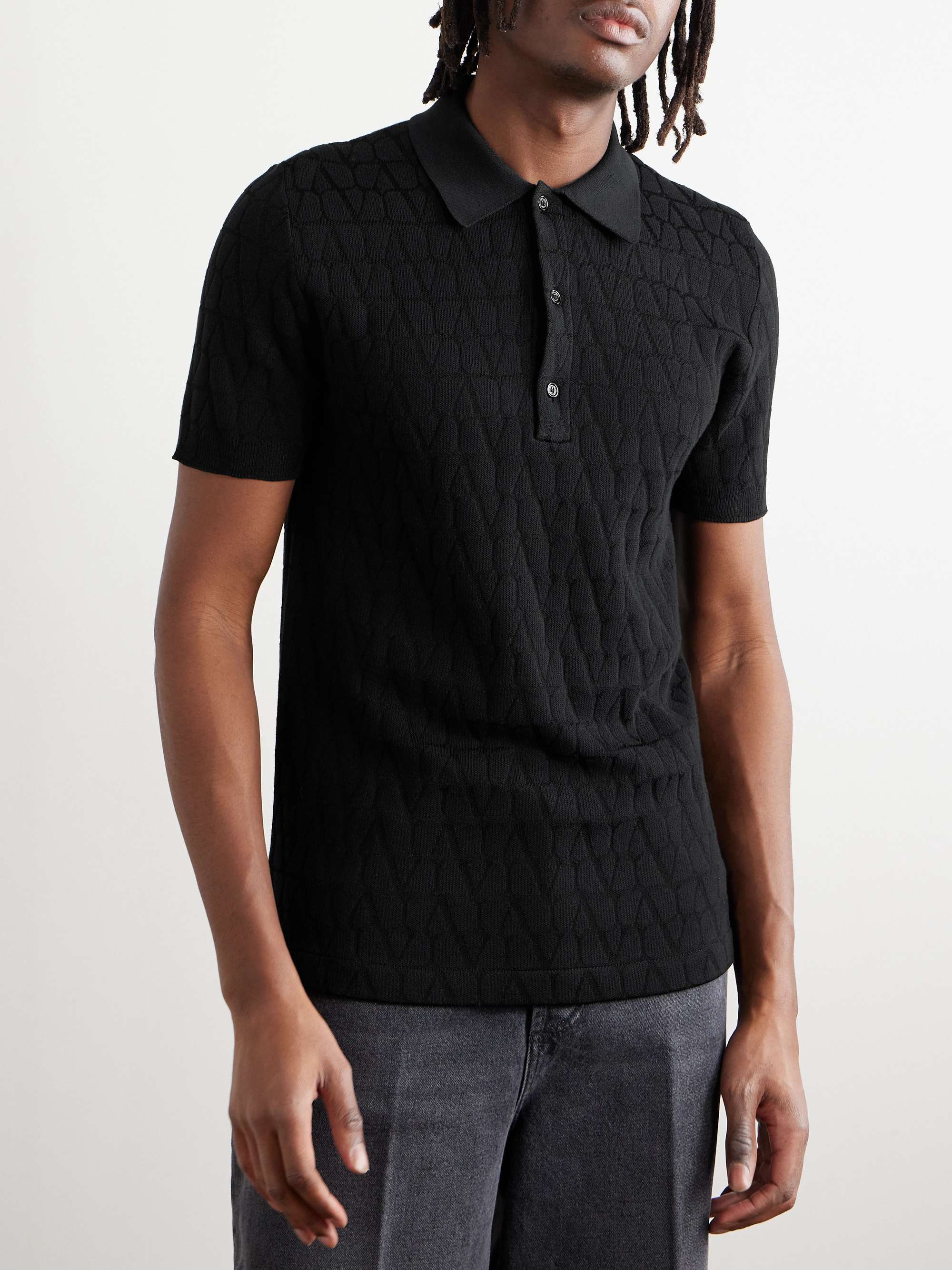 Toile Iconograph Logo-Jacquard Cotton-Blend Polo Shirt view