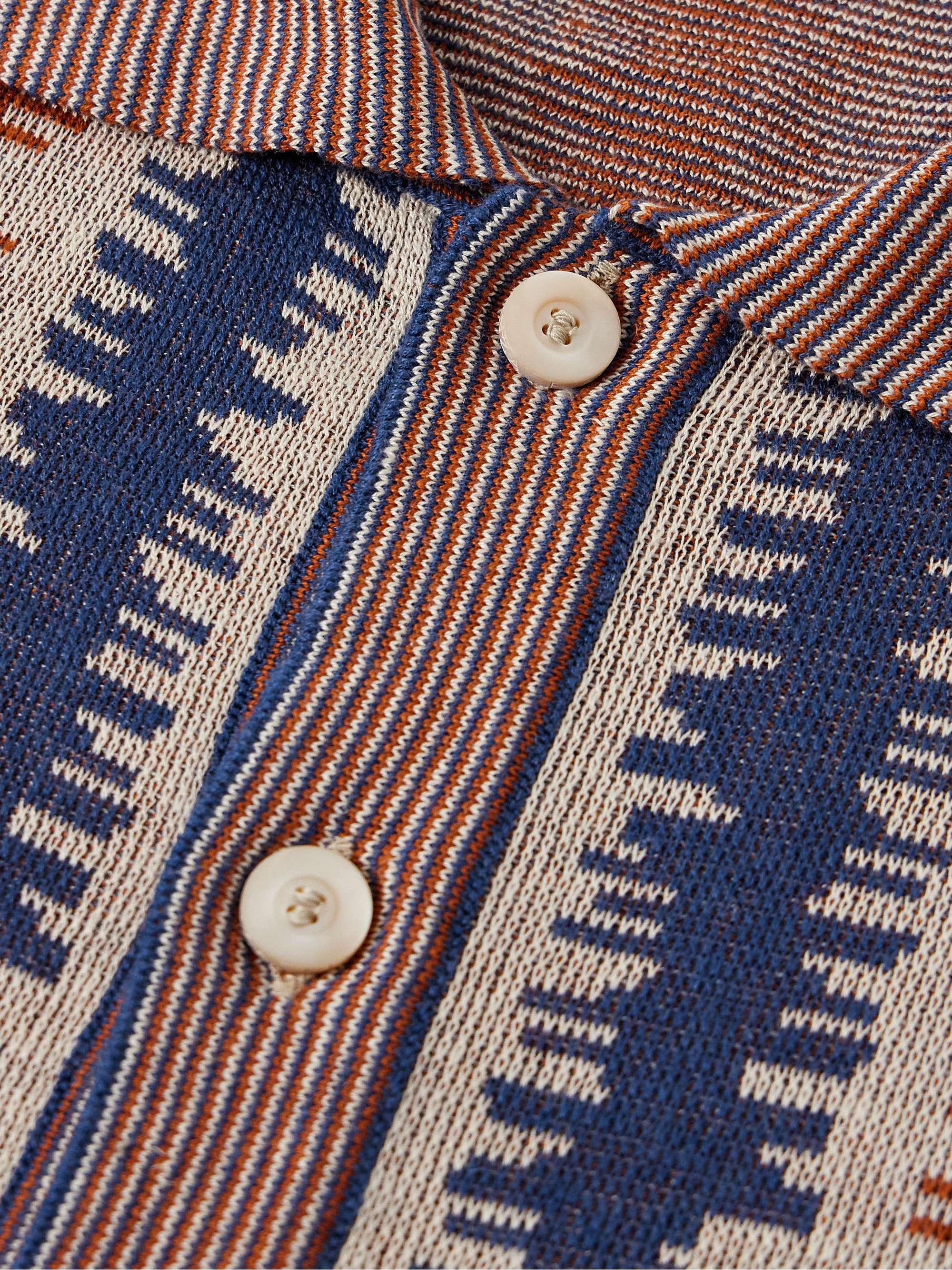 Striped Silk and Linen-Blend Jacquard Shirt view