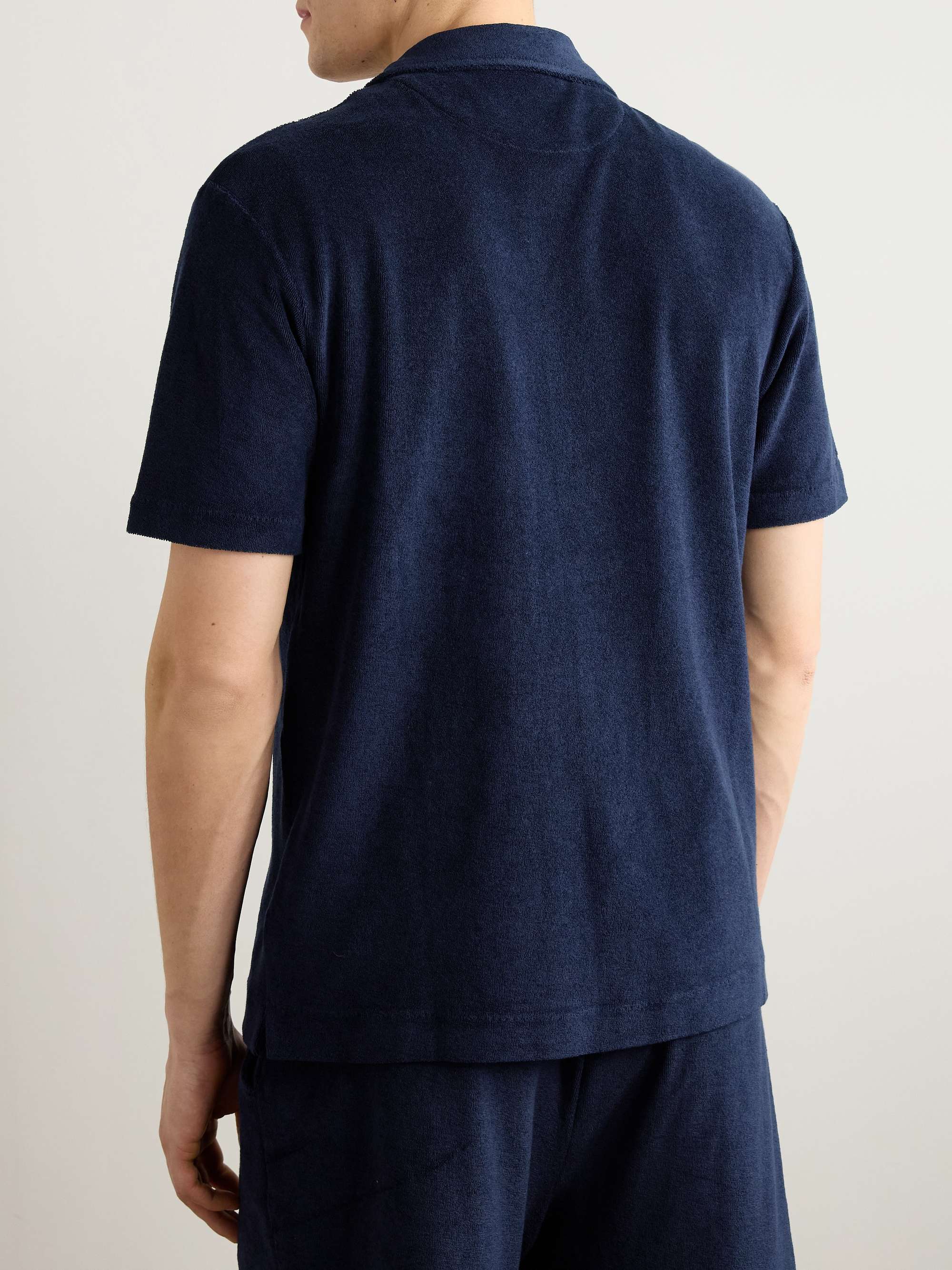 Riviera Camp-Collar Cotton and Modal-Blend Terry Shirt view