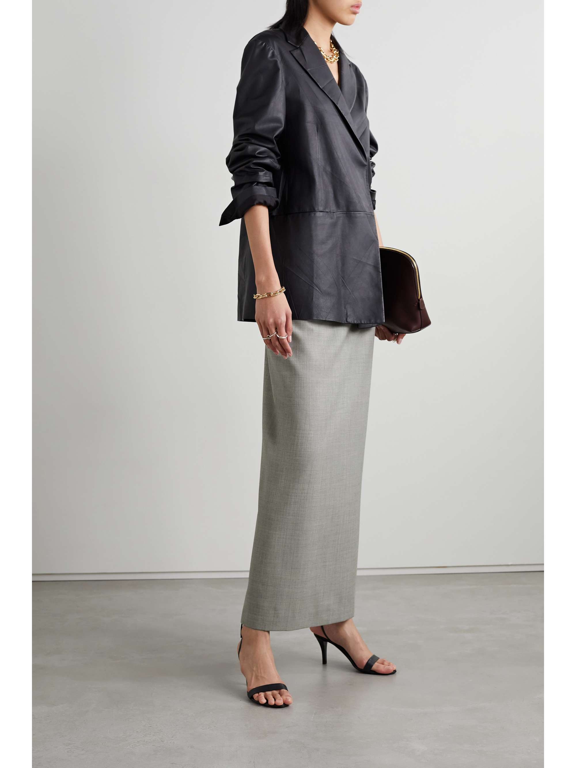 Berth wool maxi skirt view