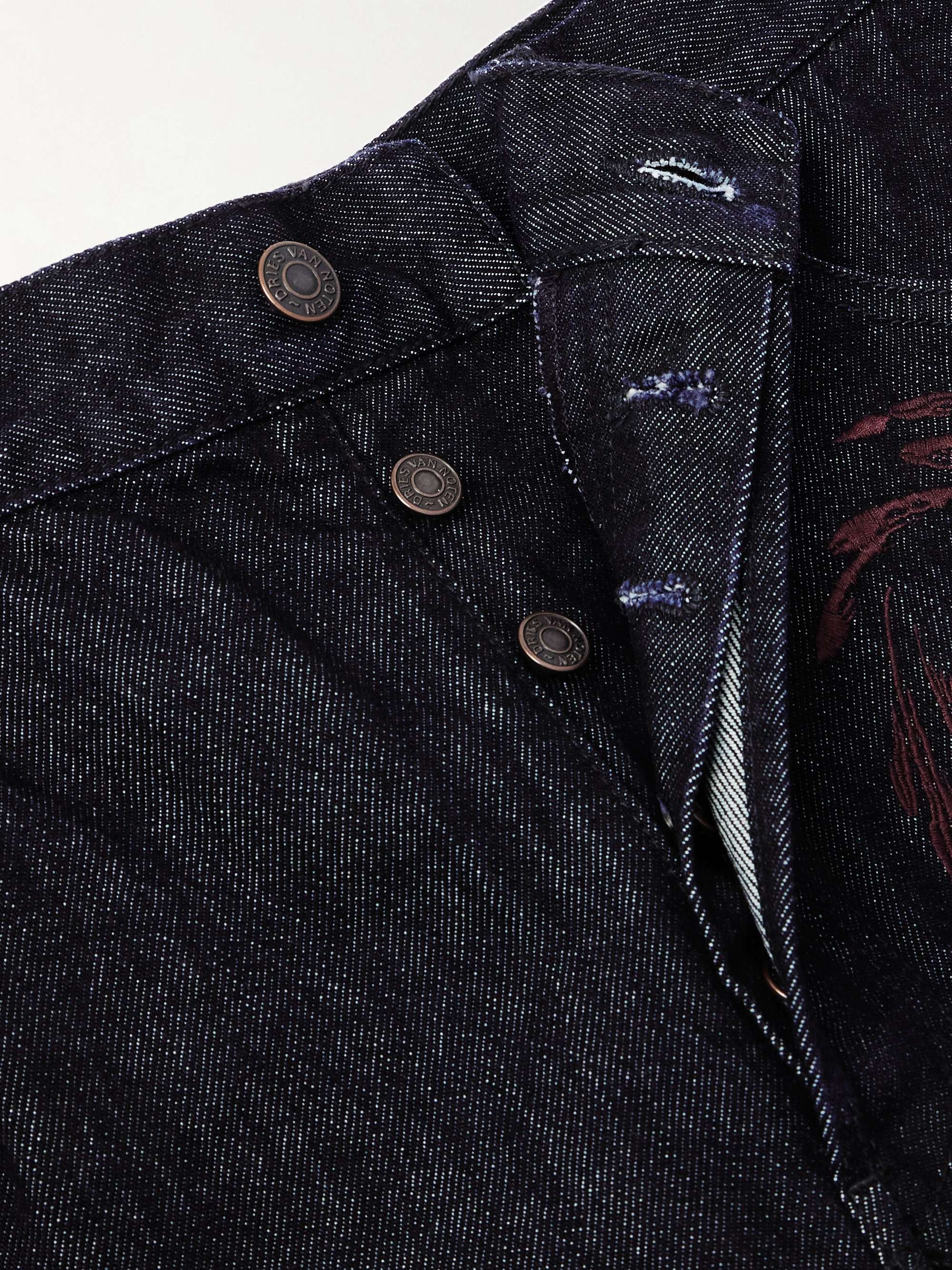 Embroidered Straight-Leg Jeans view