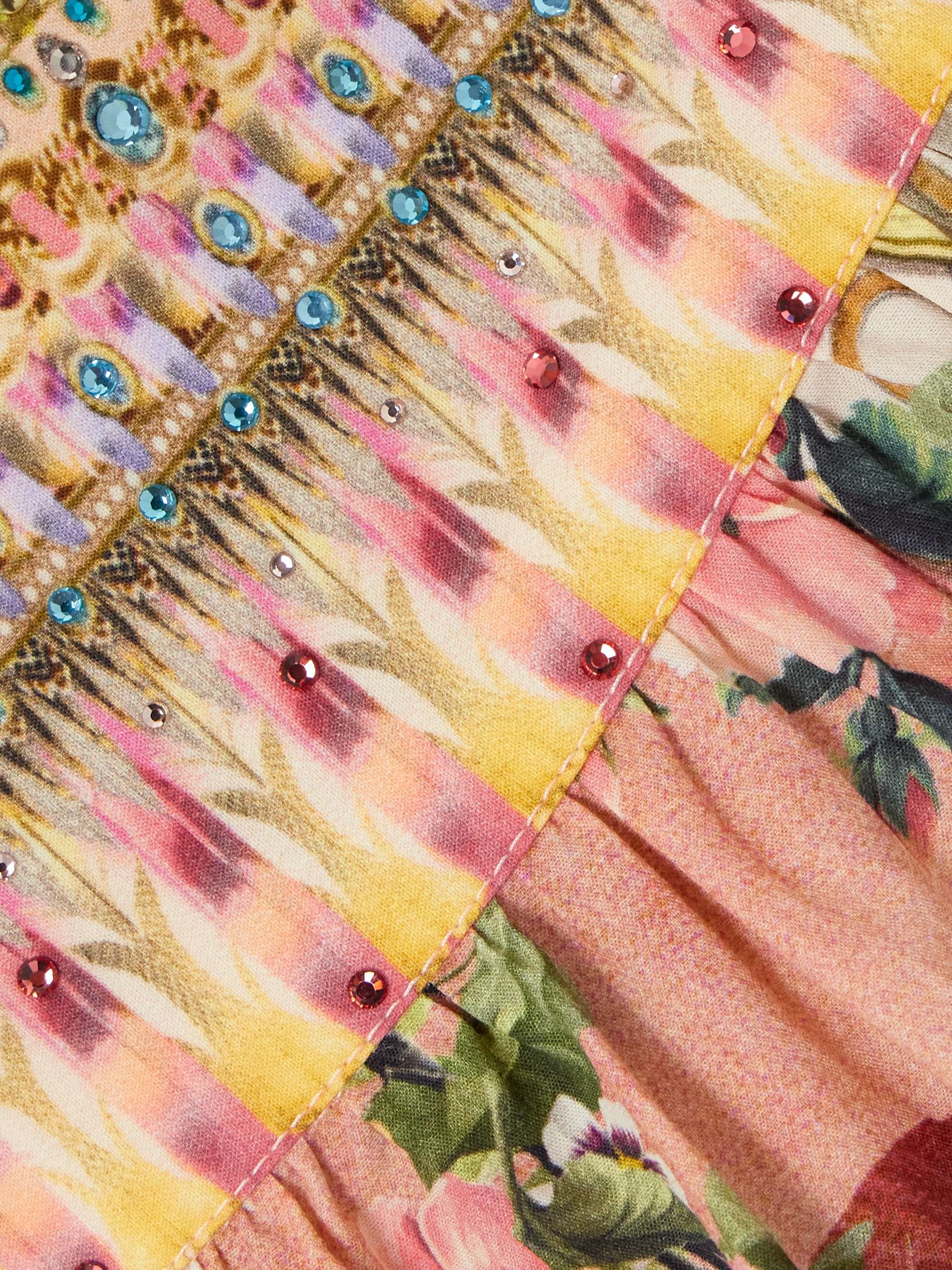 + The White Lotus crystal-embellished printed linen maxi skirt view