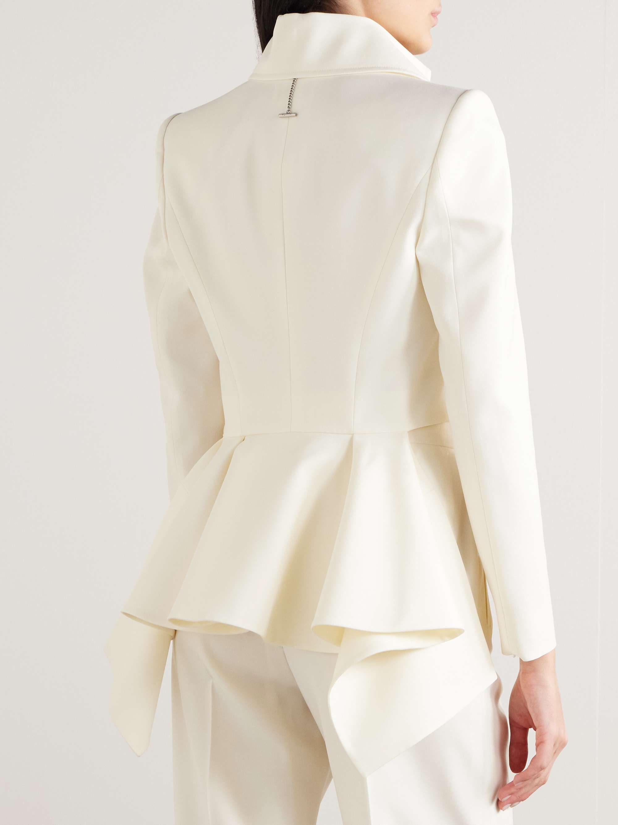 Peplum wool-twill blazer view