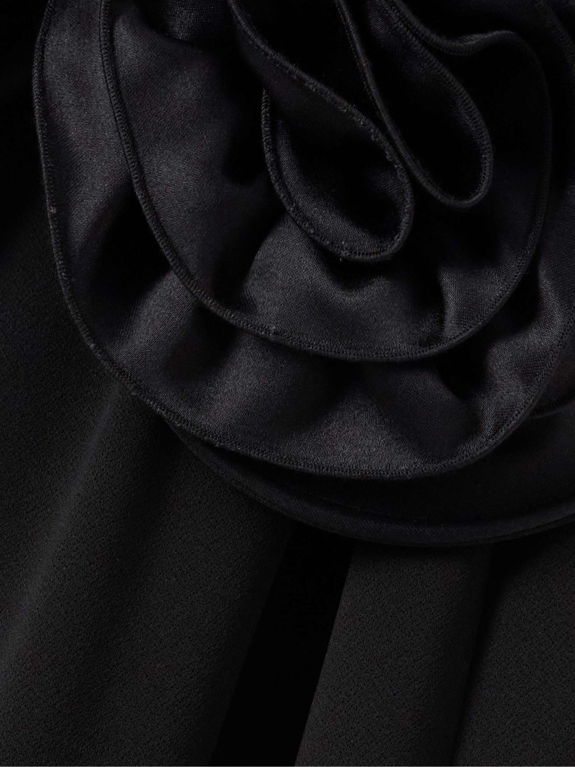 Strapless appliquéd crepe midi dress view