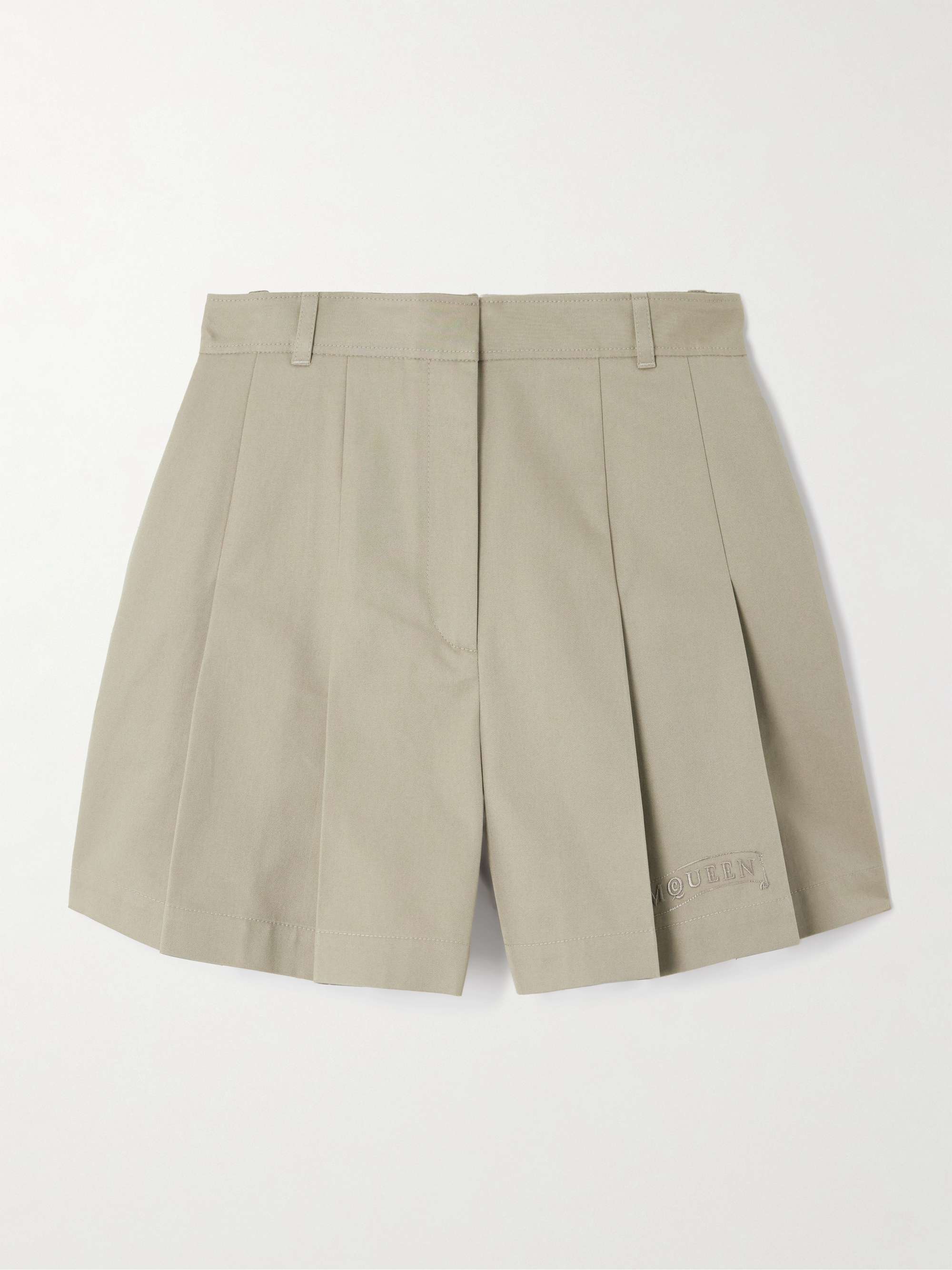 Pleated cotton-gabardine shorts view