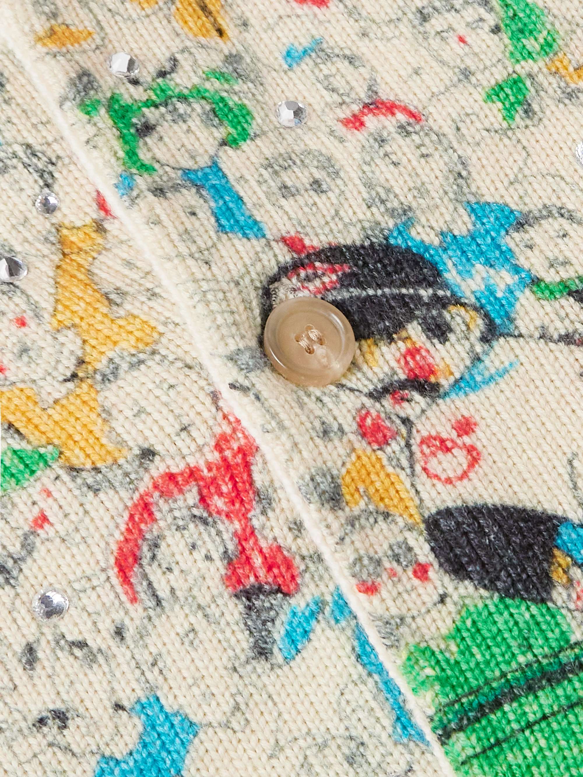 Slugger Crystal-Embellished Printed Merino Wool Cardigan view