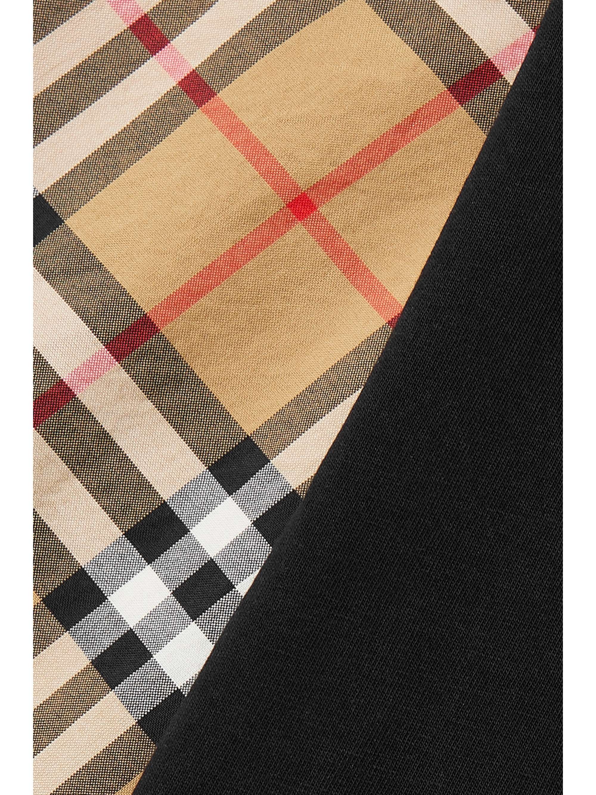 + NET SUSTAIN checked poplin-trimmed cotton-jersey T-shirt view