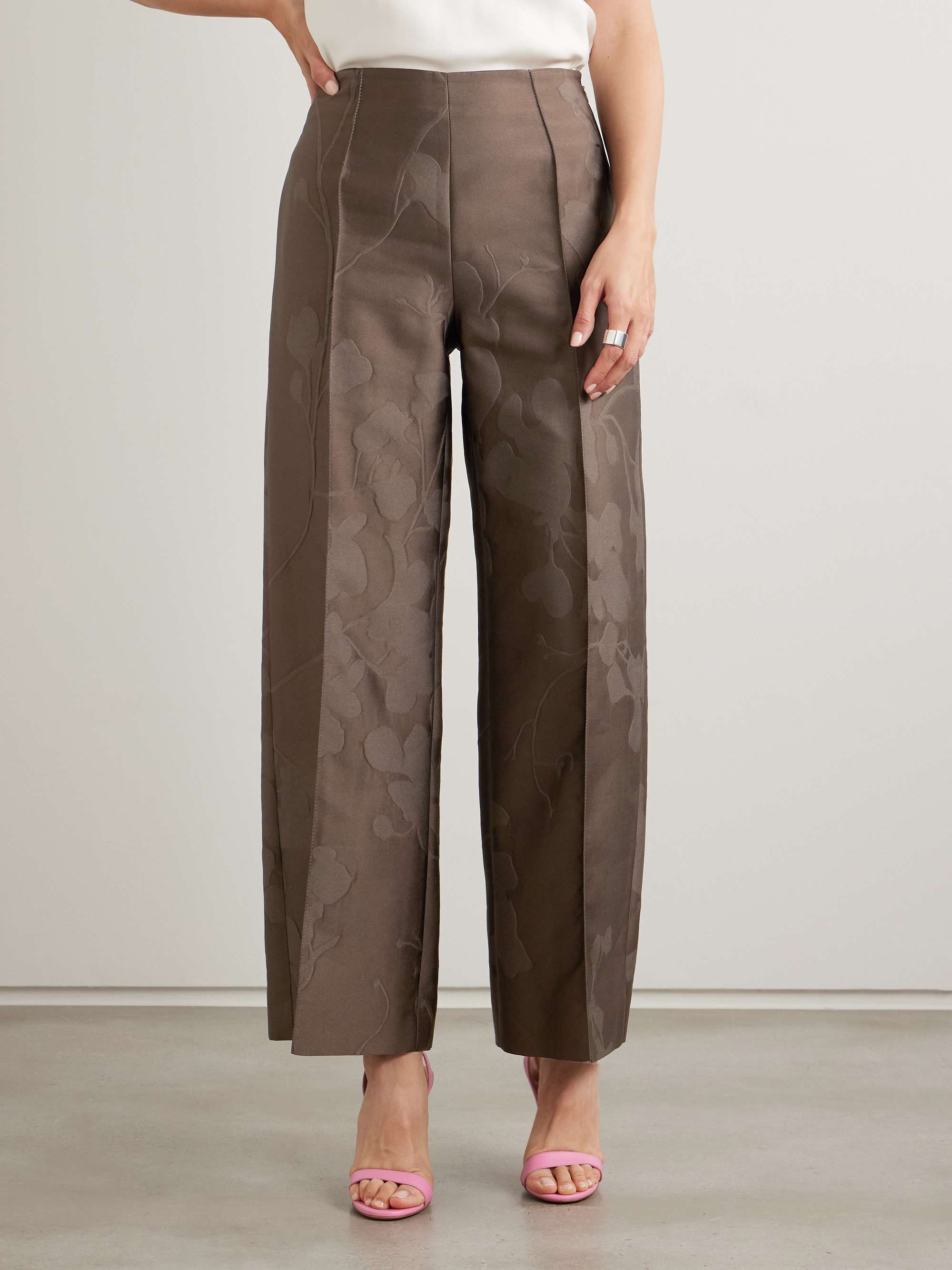 Daffy cropped cloqué wide-leg pants view