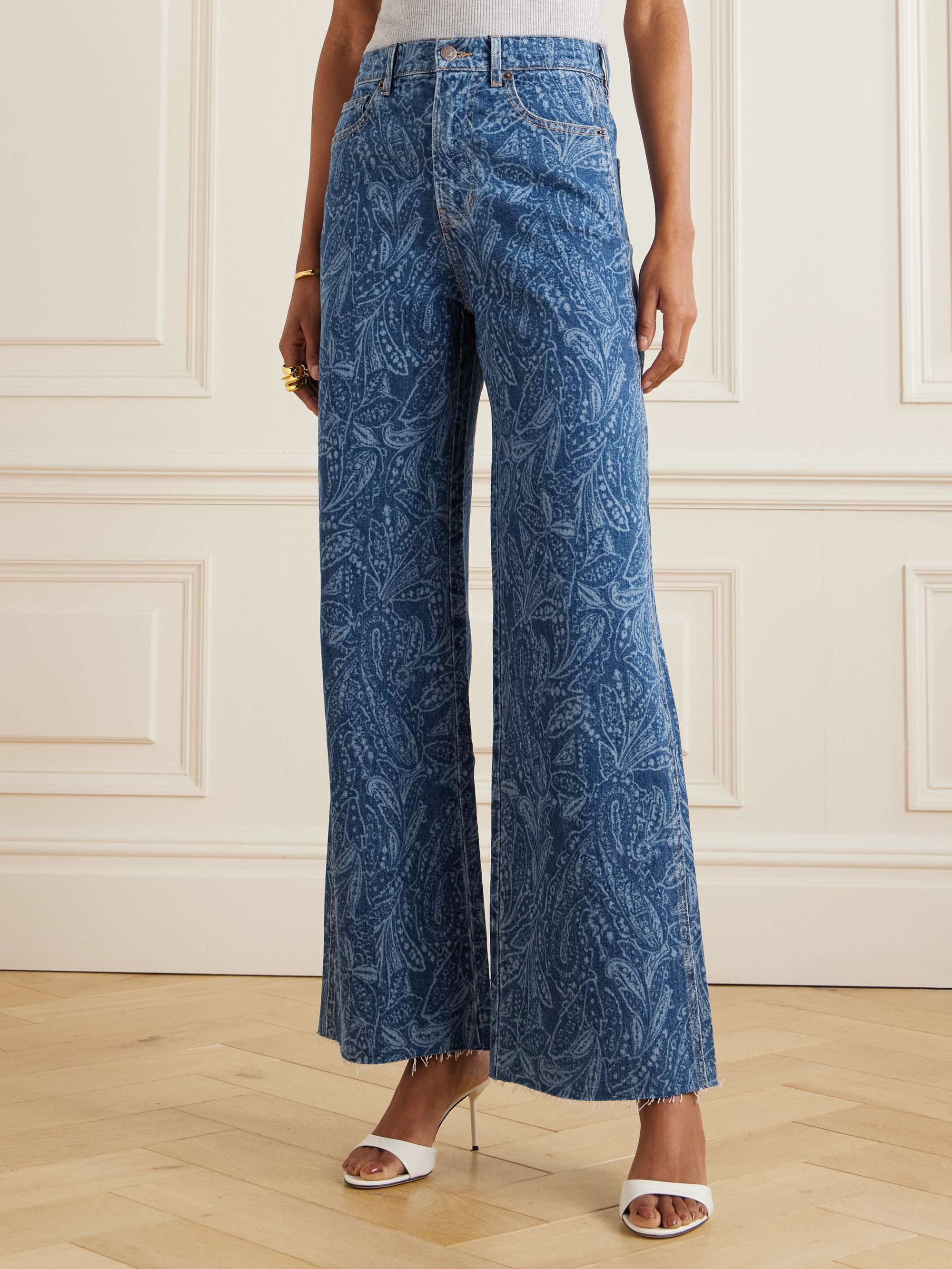 Taylor paisley-print high-rise wide-leg jeans view