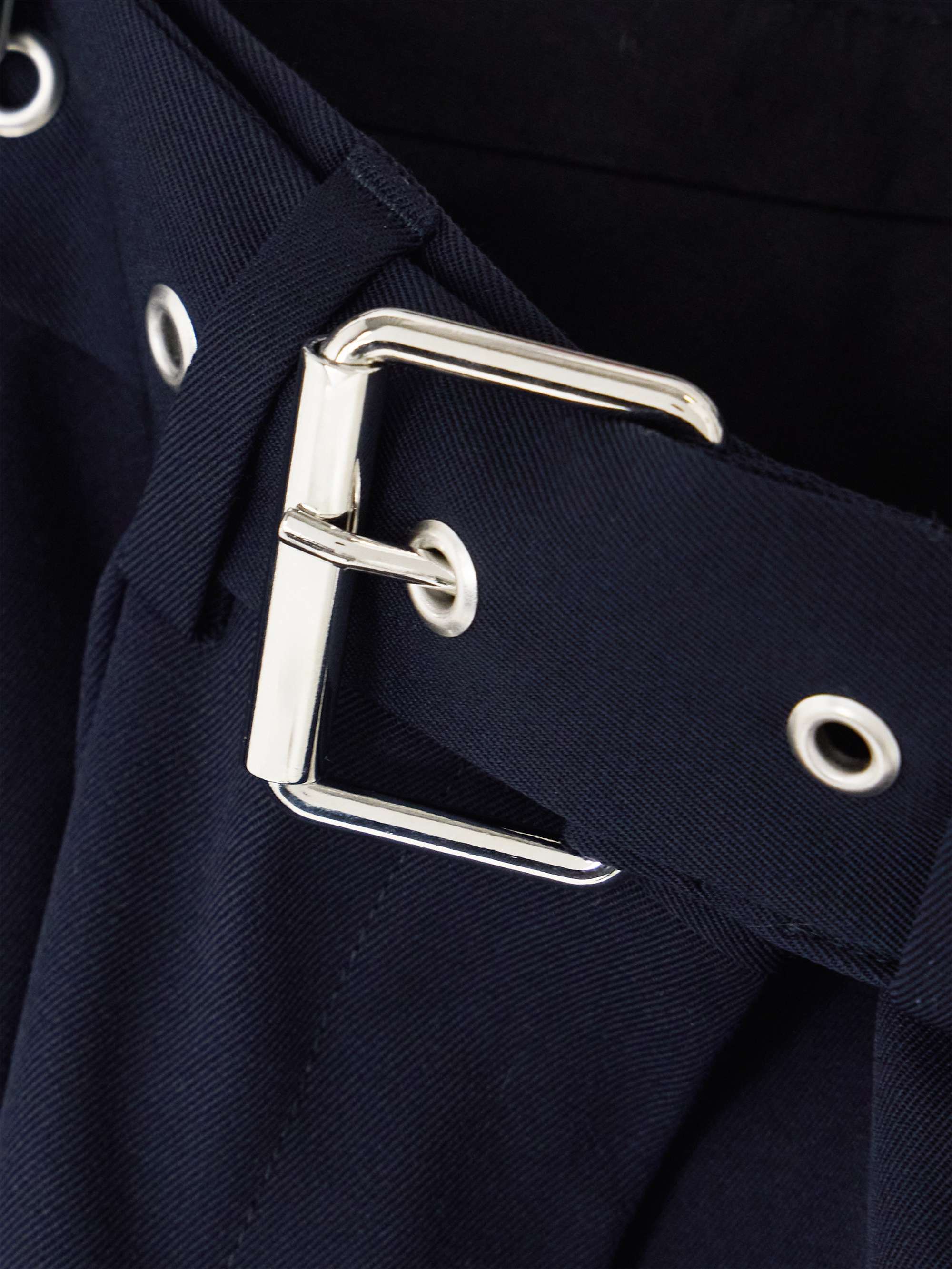 Belted pleated wool-twill wide-leg pants view