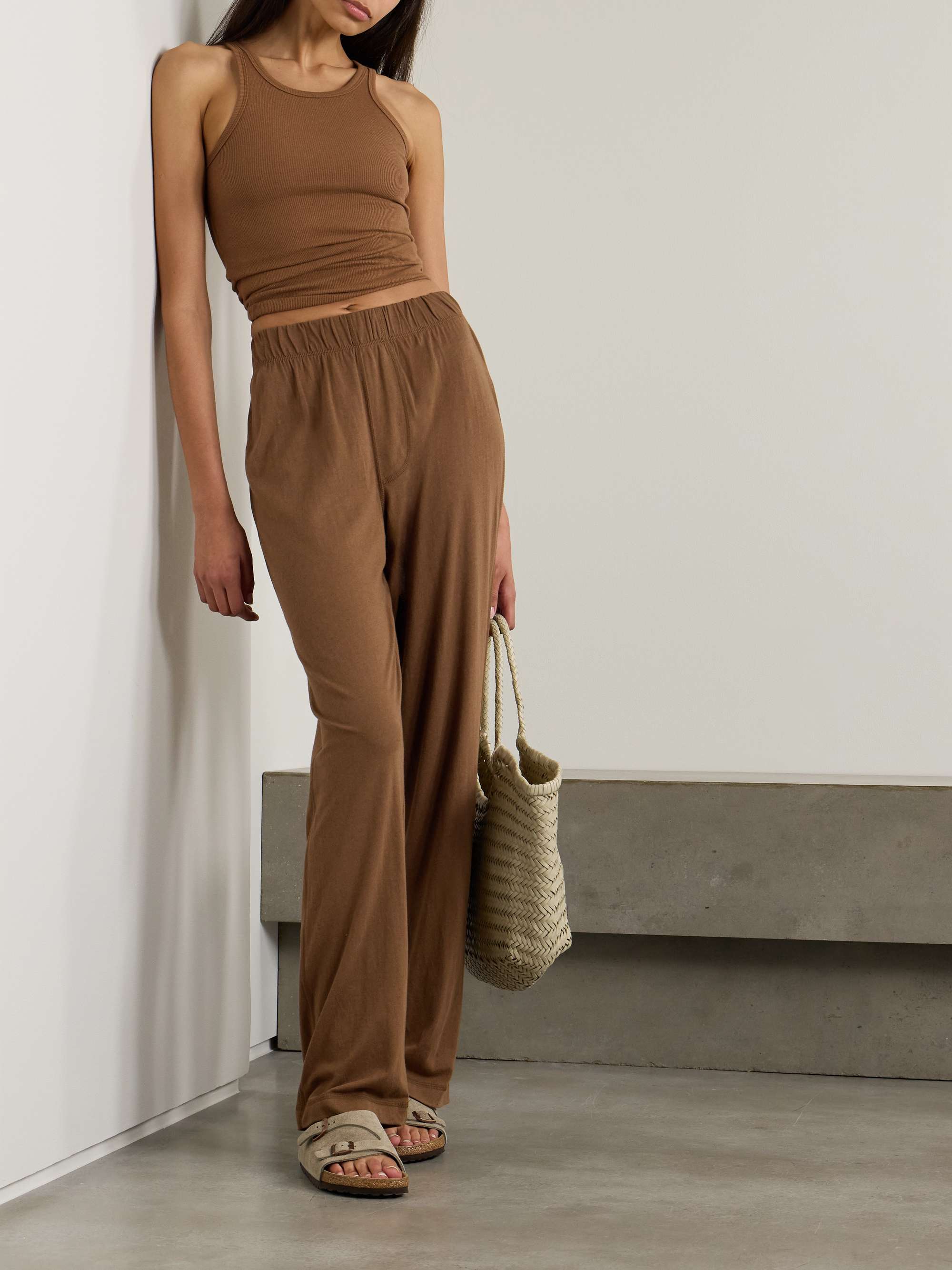 Lounge cotton and modal-blend jersey pants view