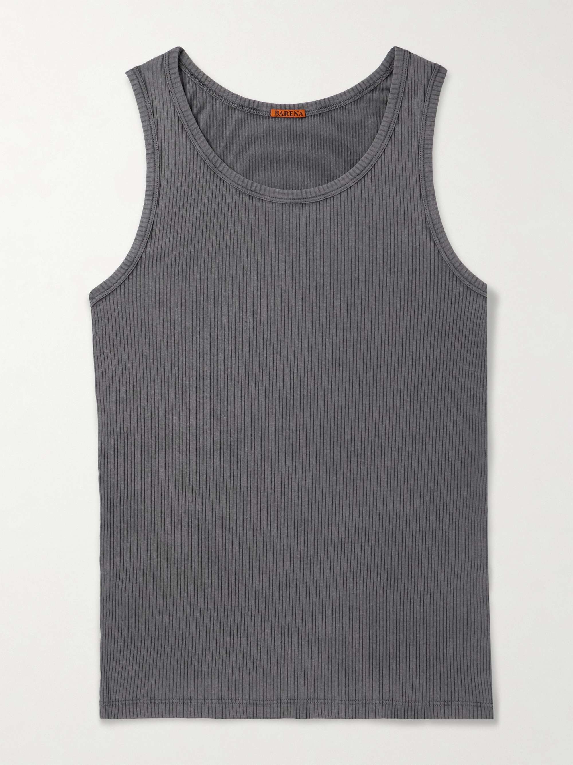 Ribbed Stretch Cotton and Linen-Blend Tank Top view