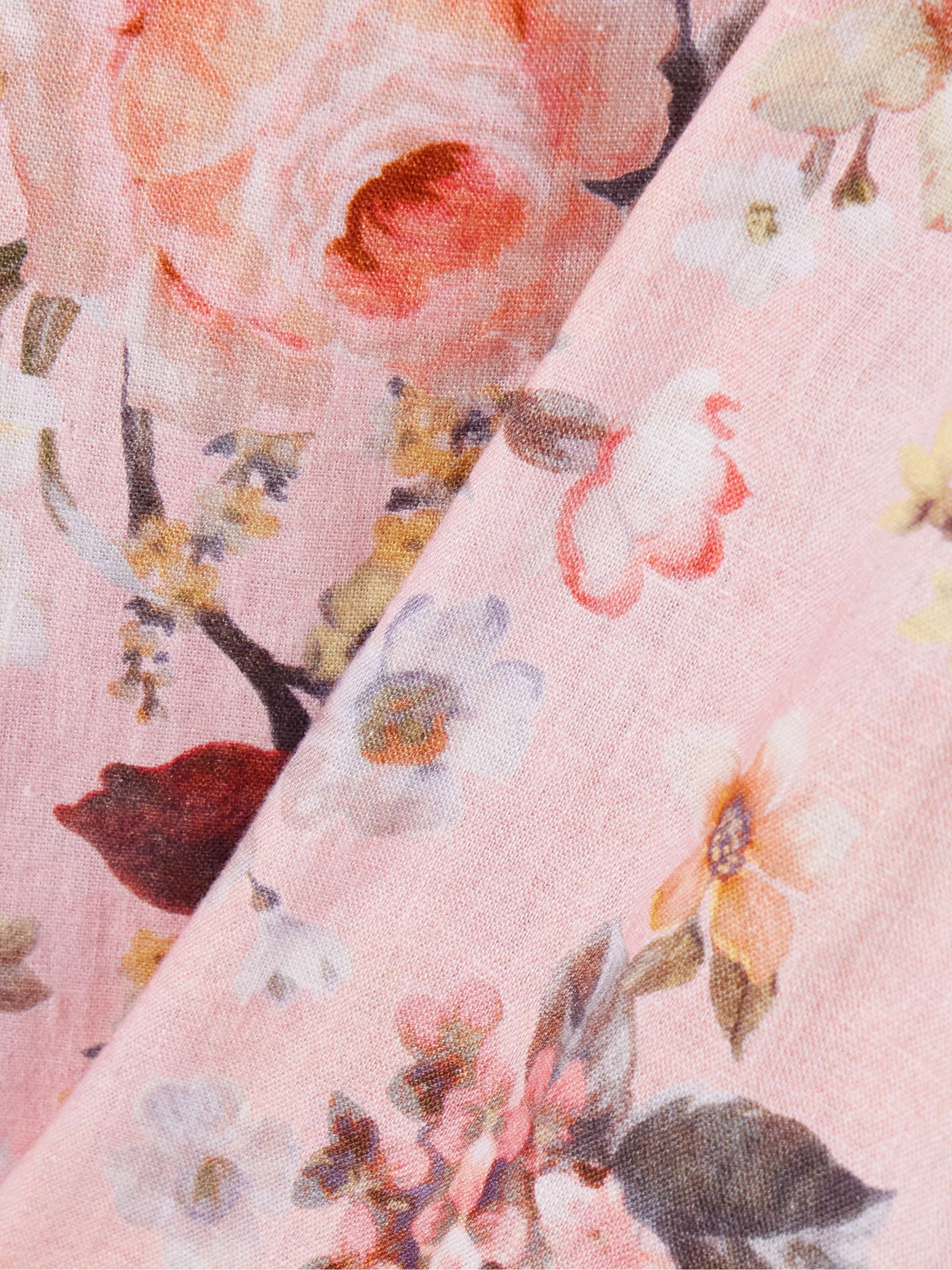 Acacia scalloped floral-print linen mini dress view