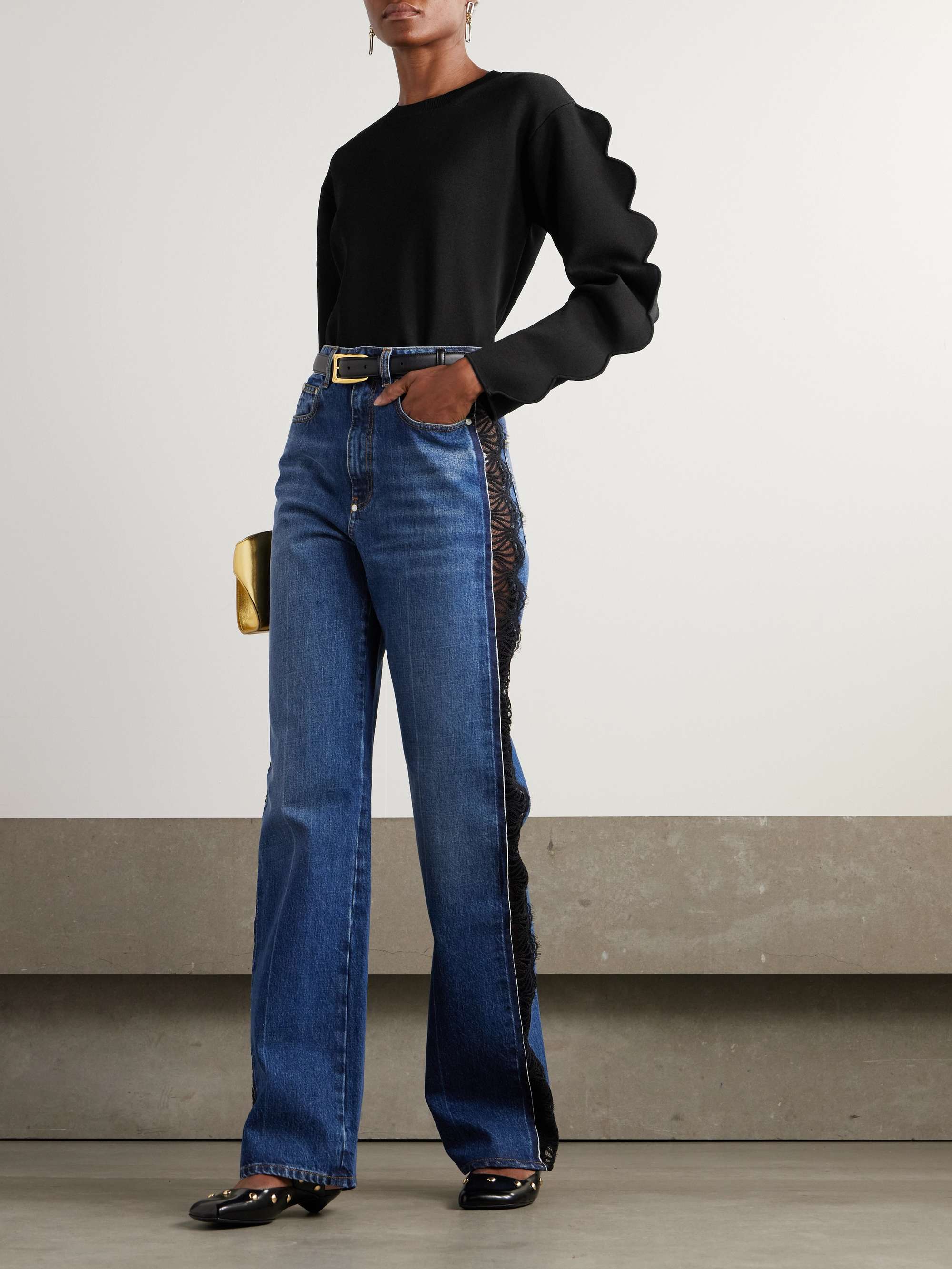 Ivy scalloped jersey sweater view