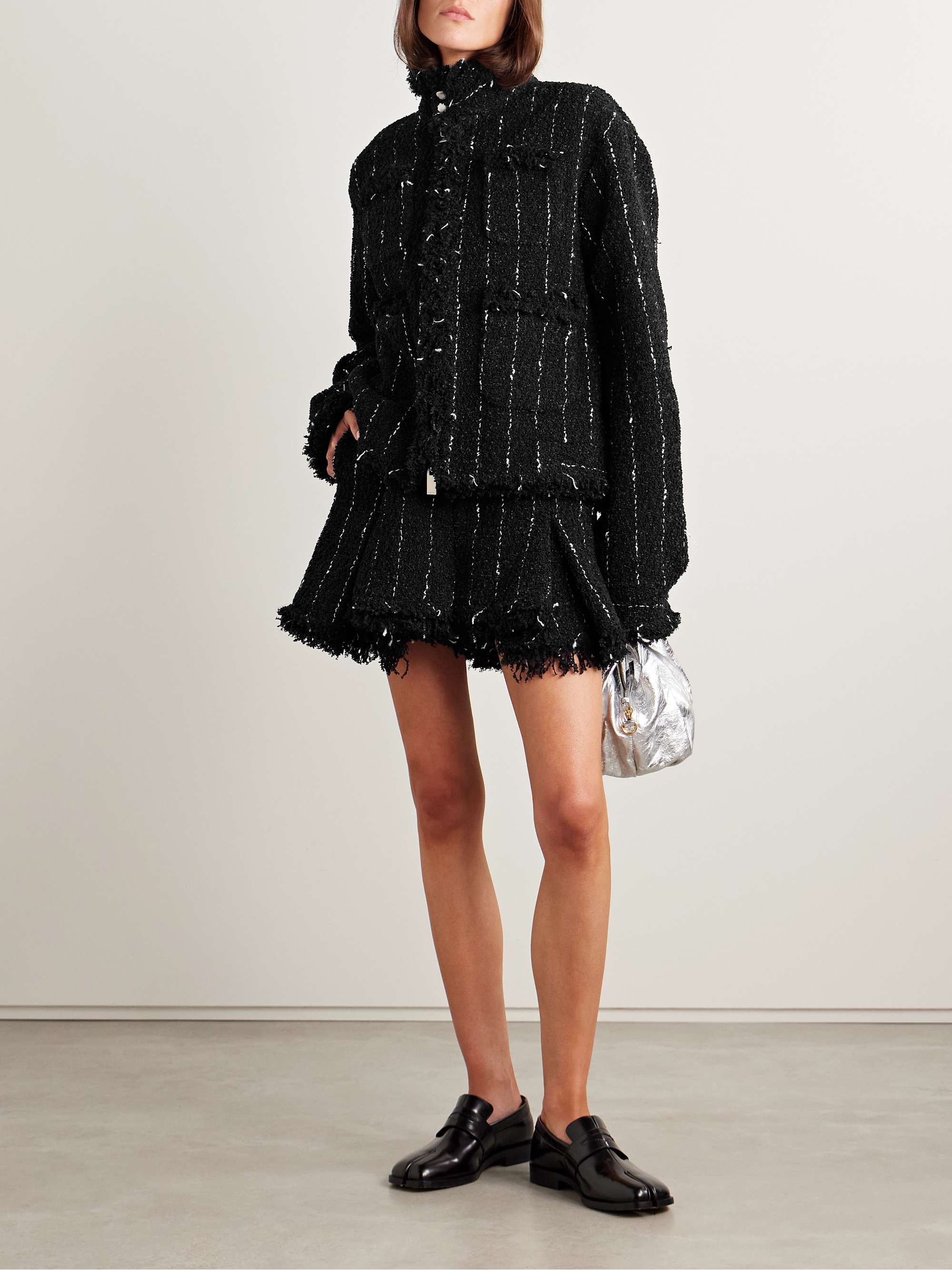 Pinstriped bouclé jacket view