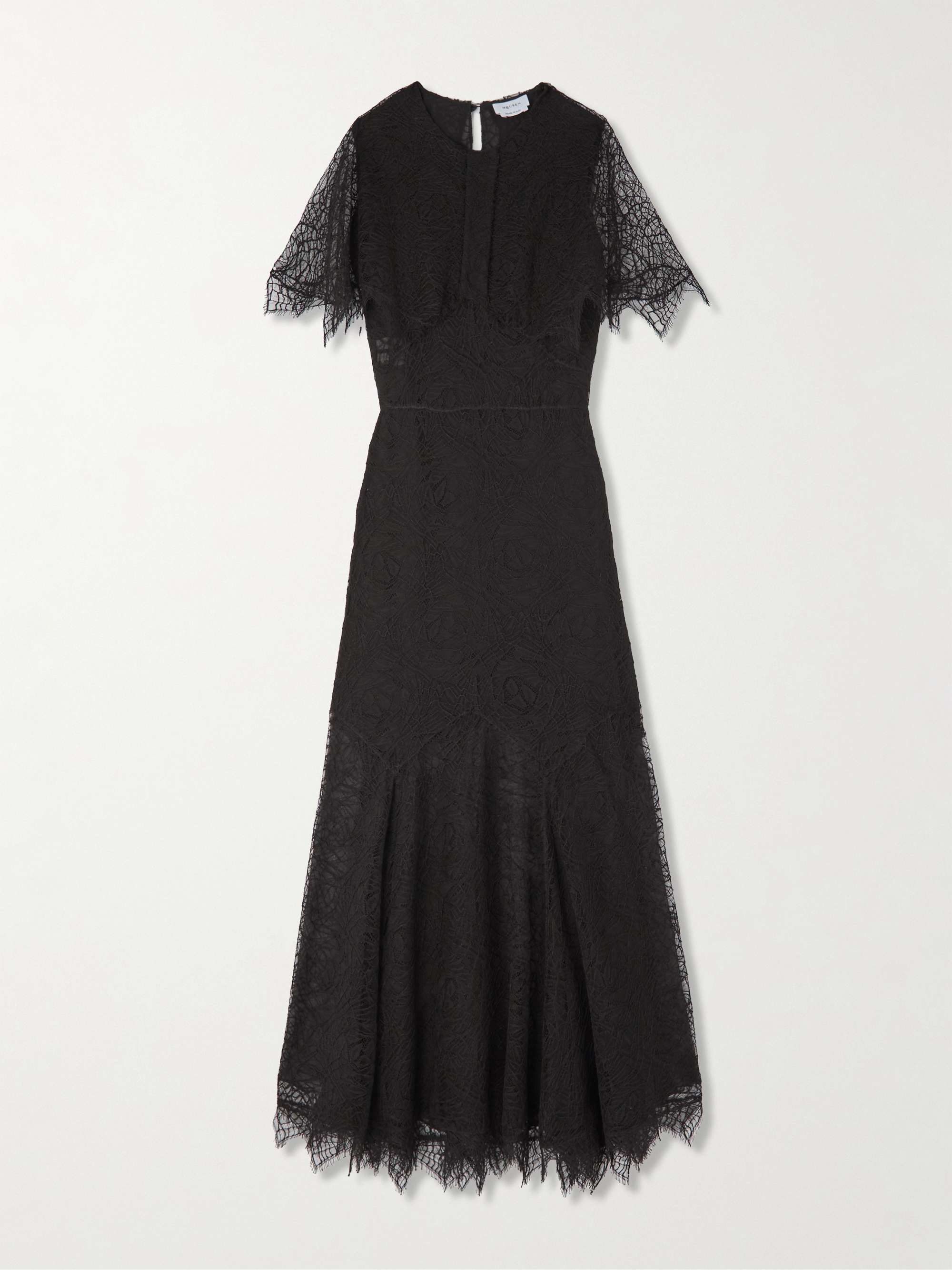 Cape-effect lace midi dress view