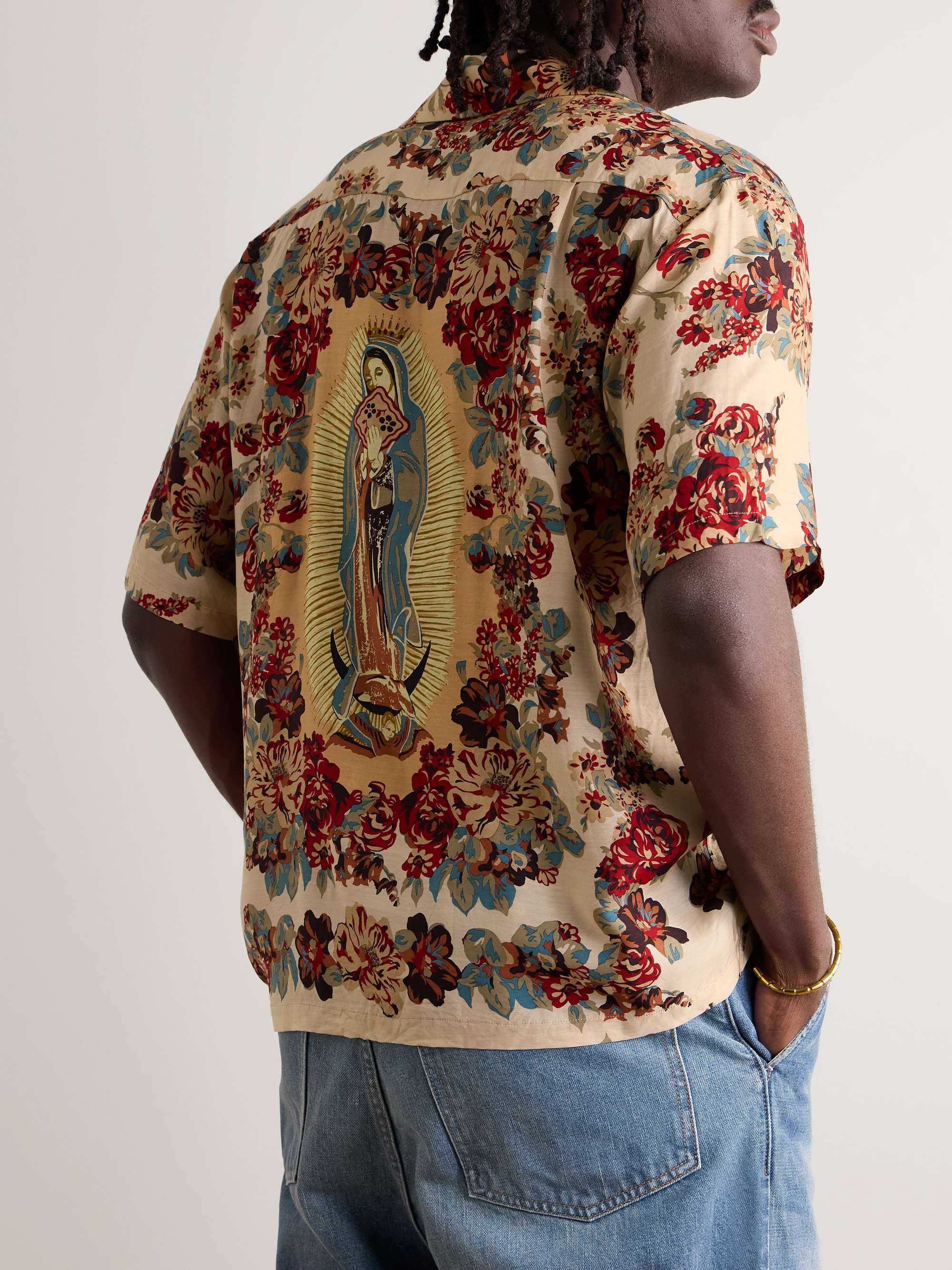 Camp-Collar Floral-Print Woven Shirt view