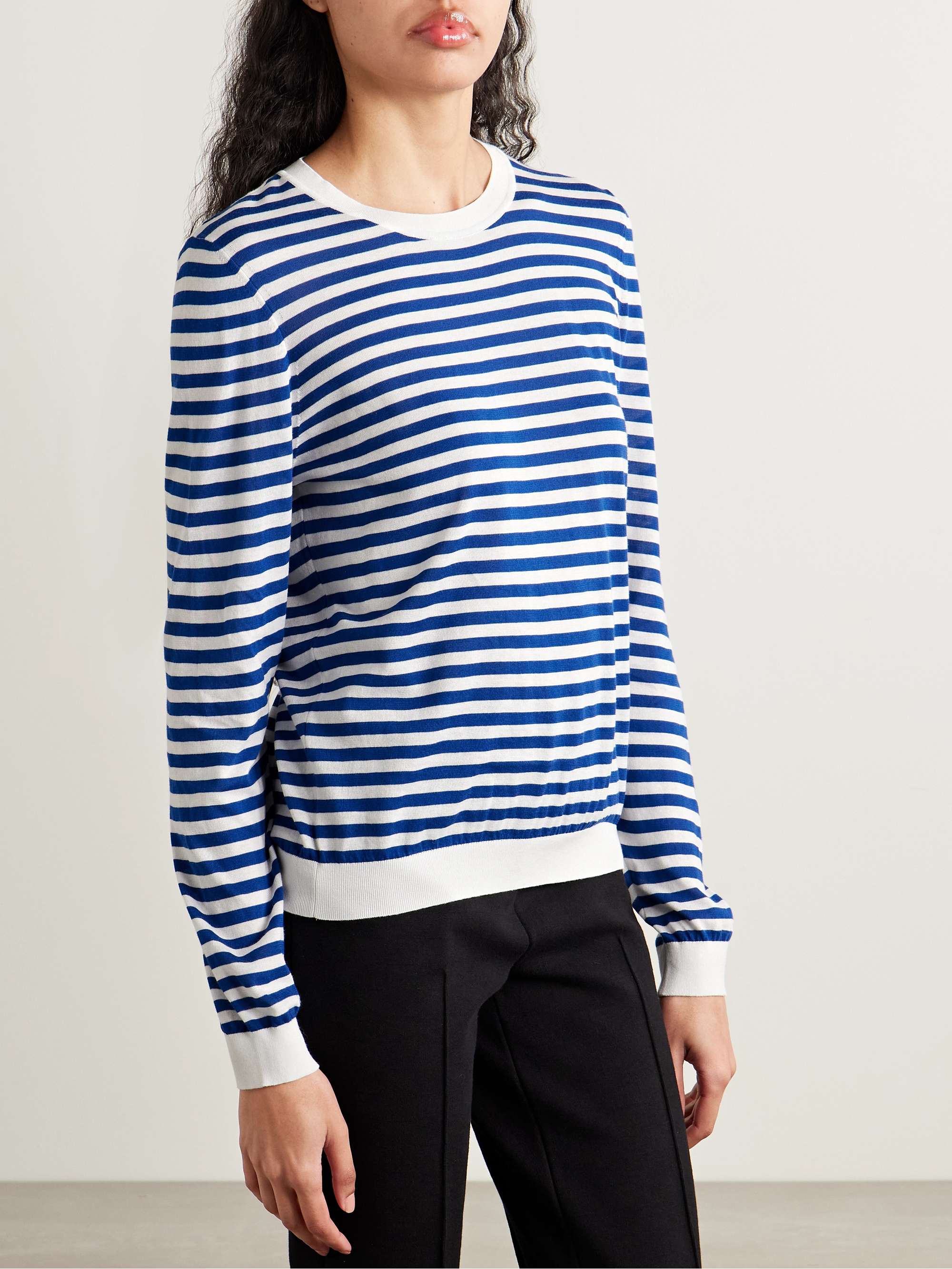 Alex striped cotton top view