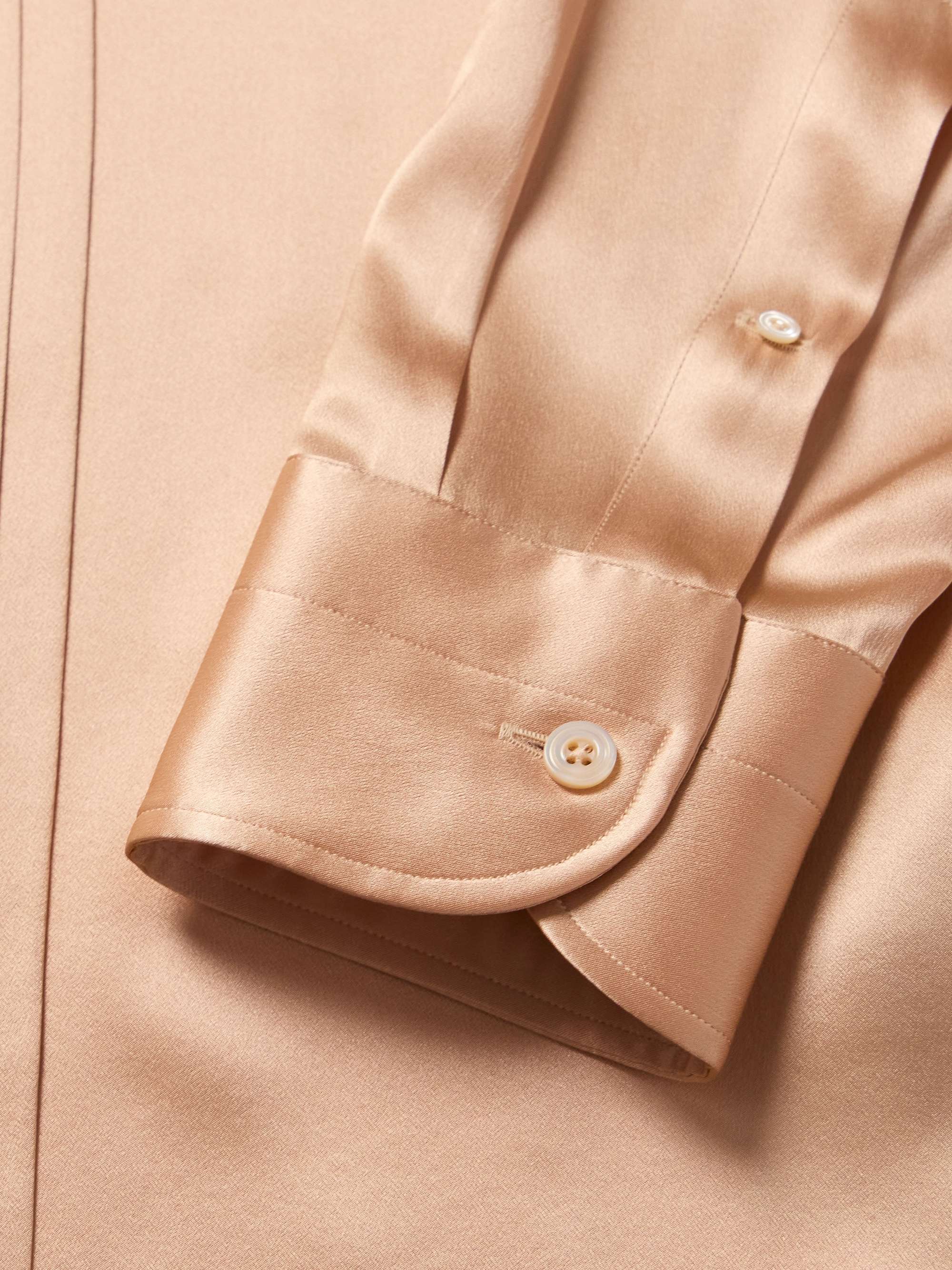 Pintucked Silk-Charmeuse Shirt view