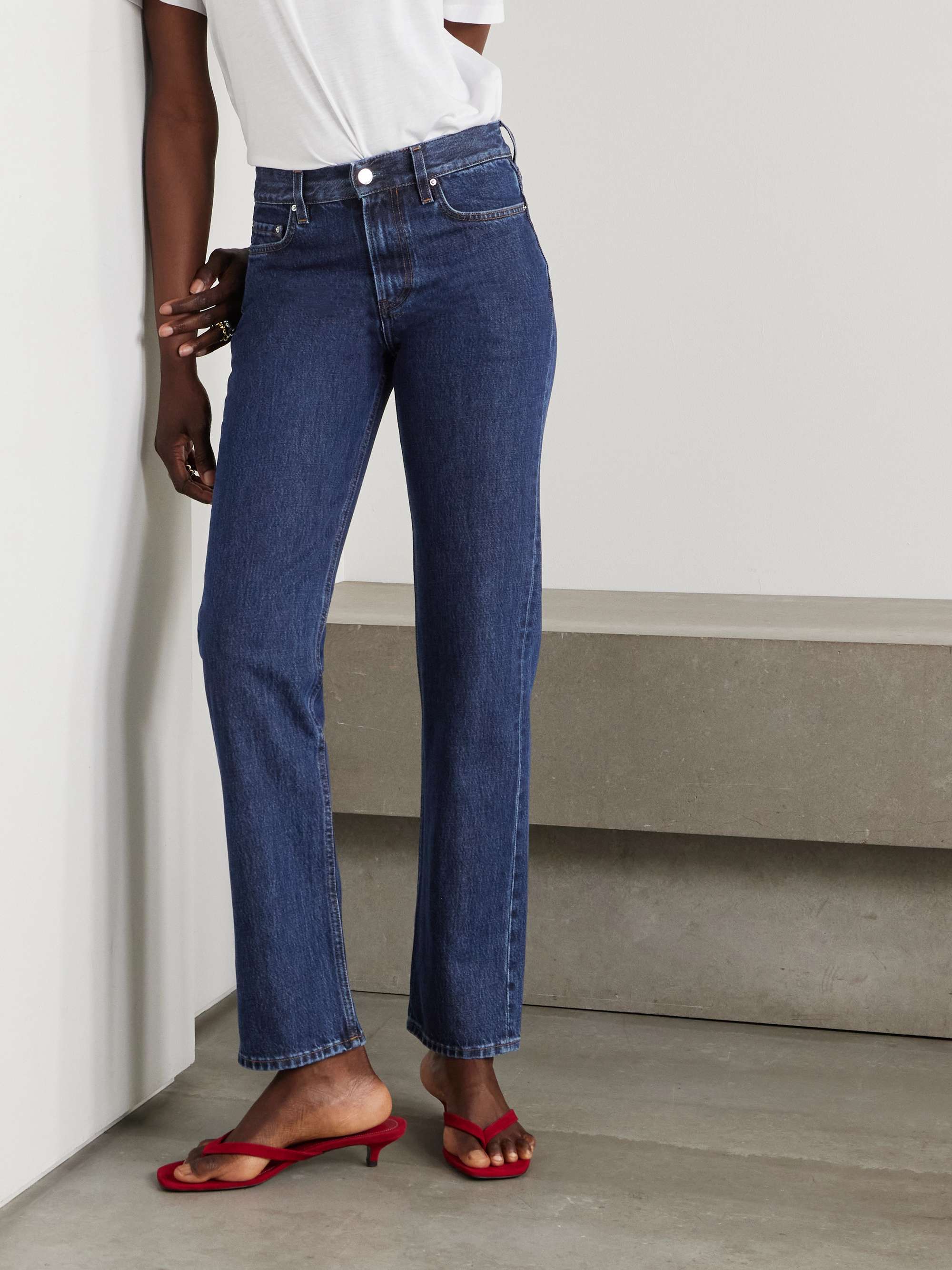 Organic low-rise straight-leg jeans view