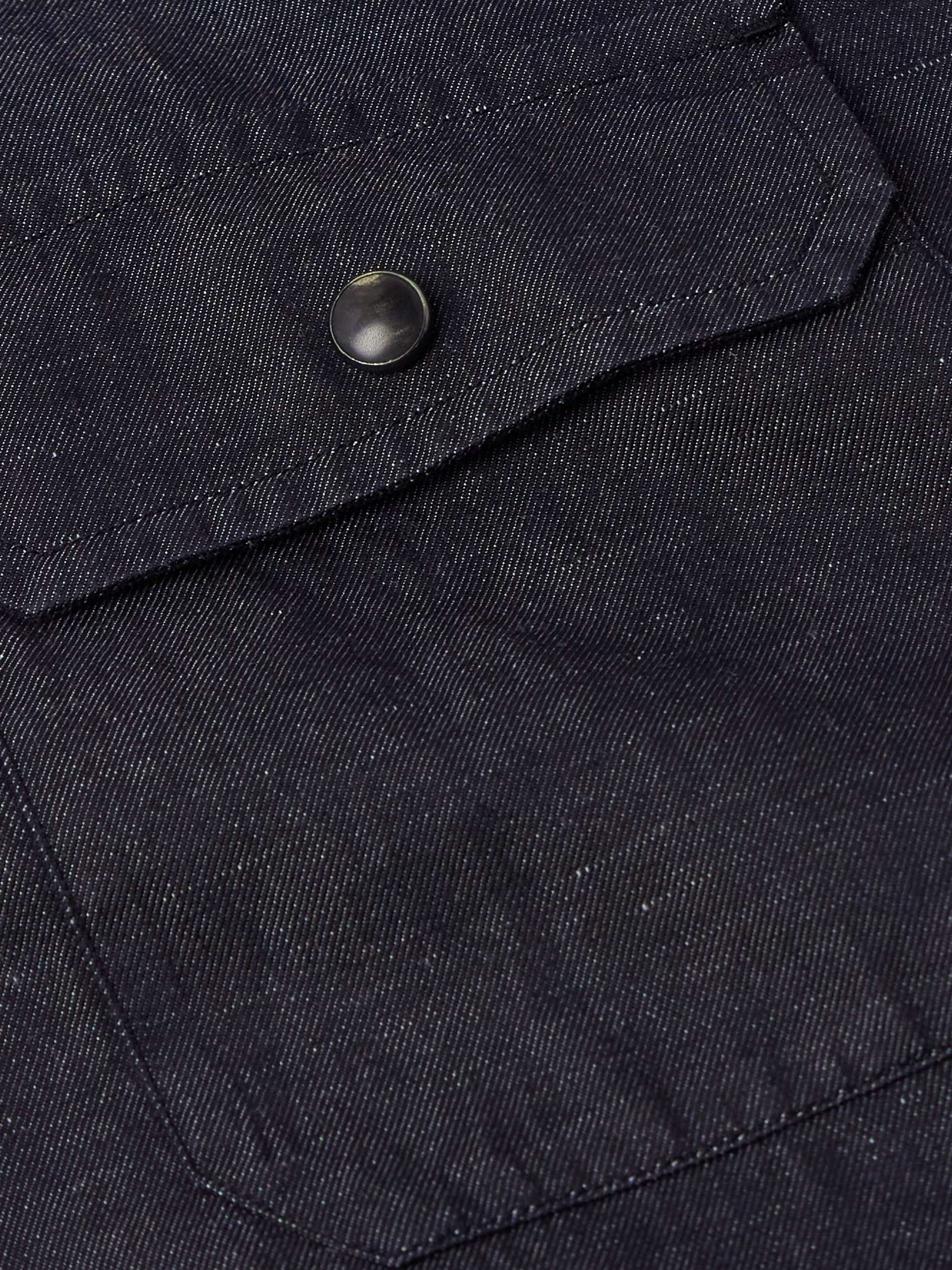 Slim-Fit Cotton and Linen-Blend Twill Shirt view