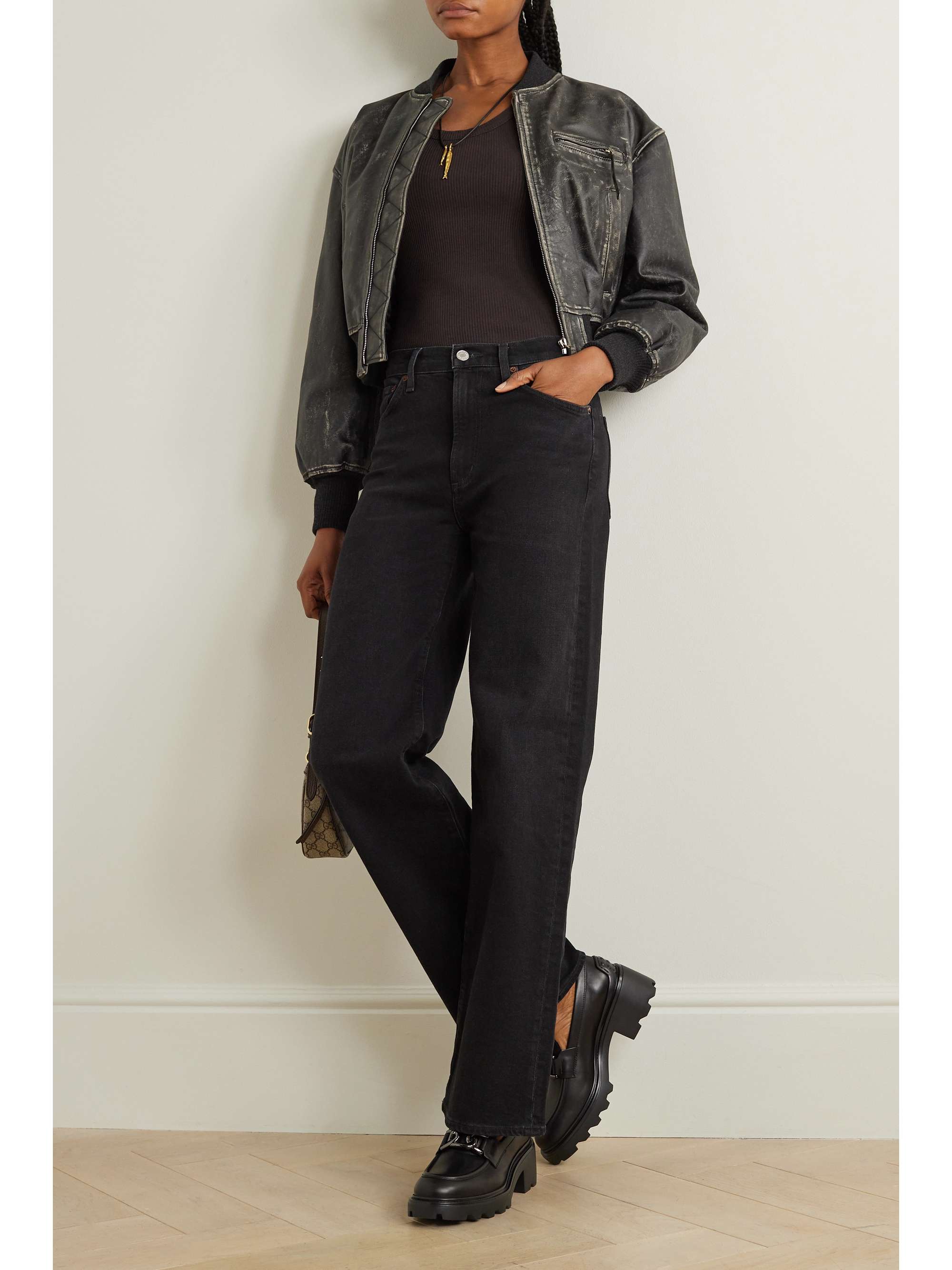 + NET SUSTAIN Harper mid-rise straight-leg organic jeans view