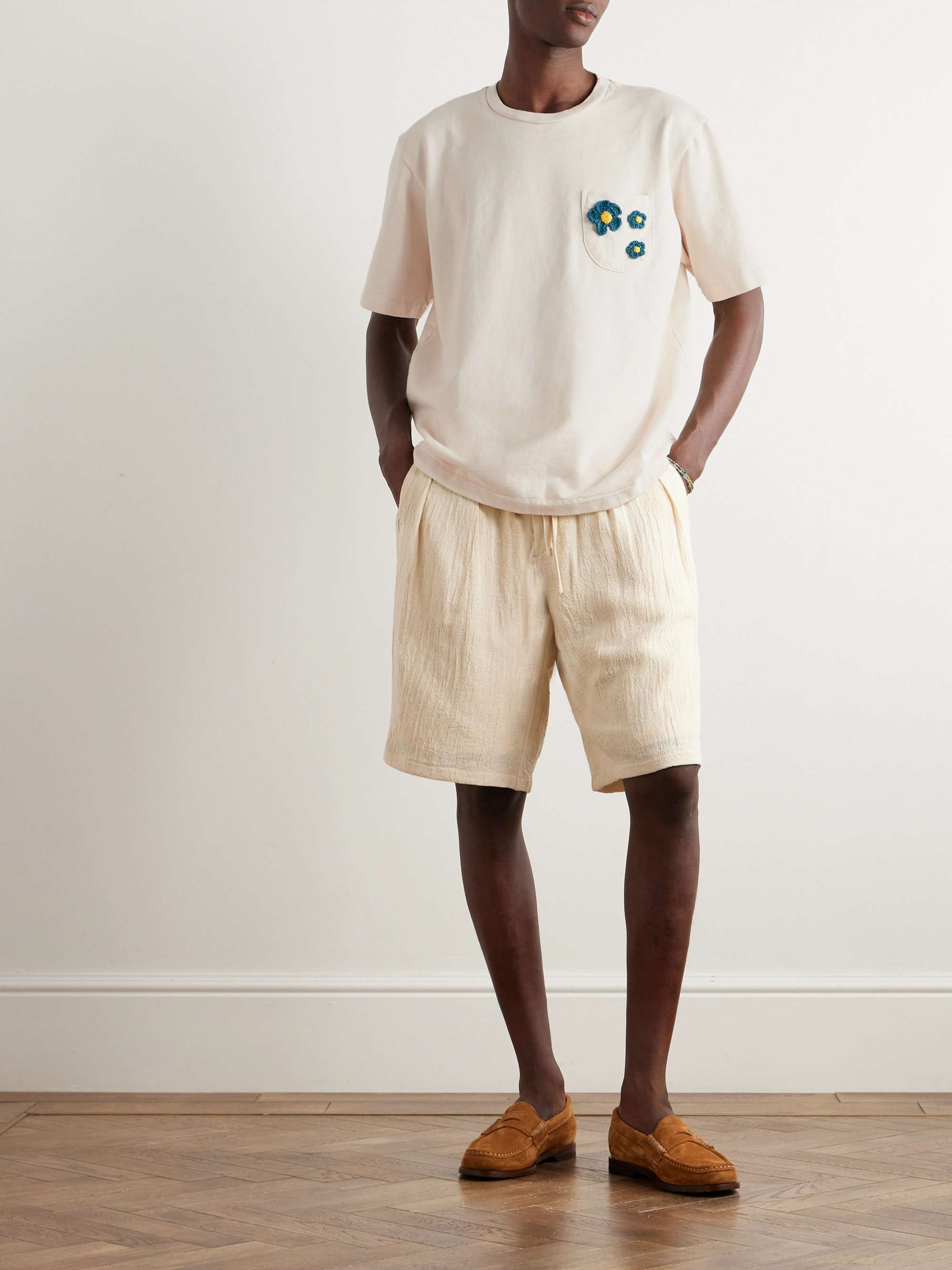 Crochet-Trimmed Cotton-Jersey T-Shirt view