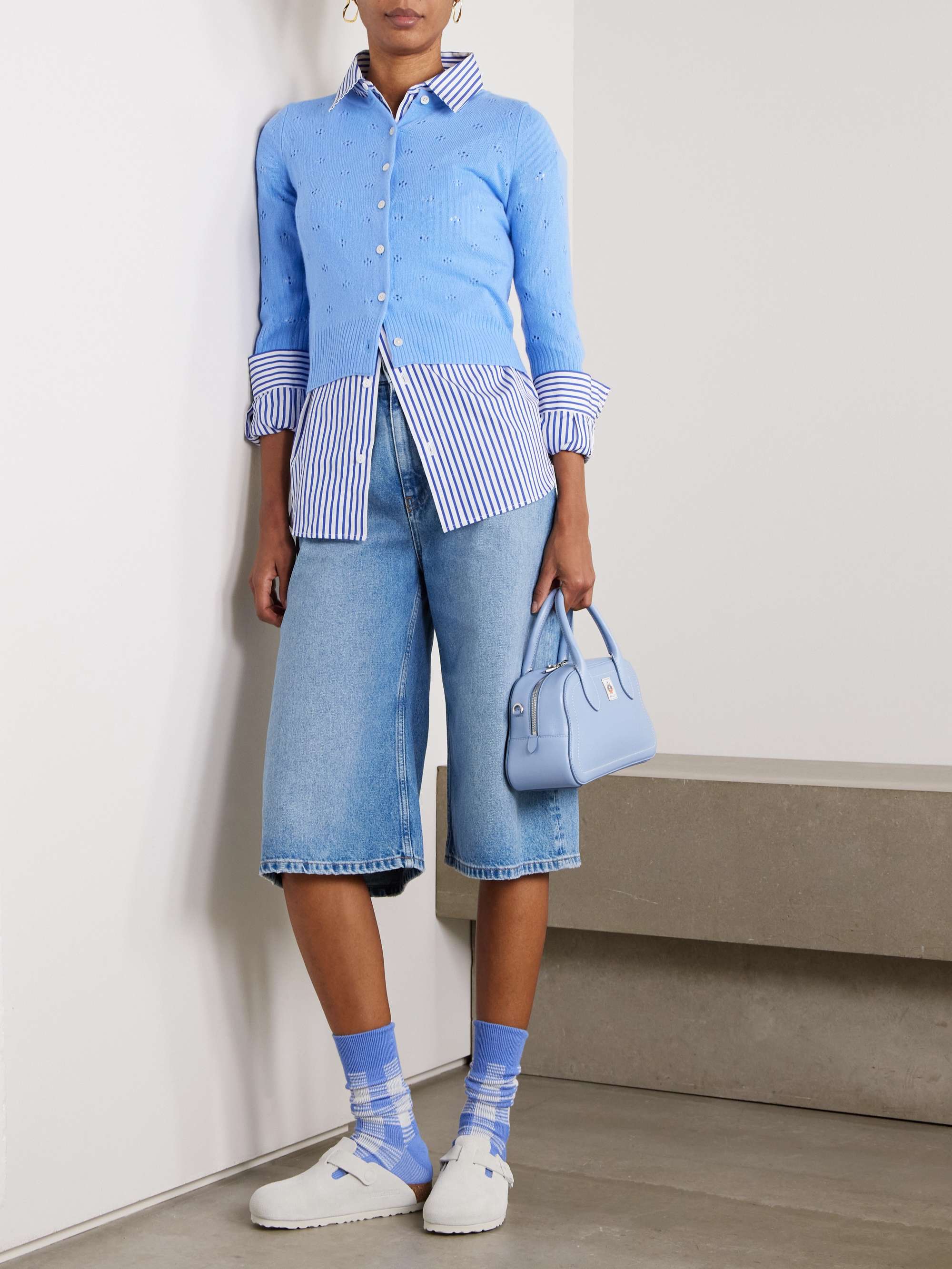 Jane pointelle-knit cashmere cardigan view