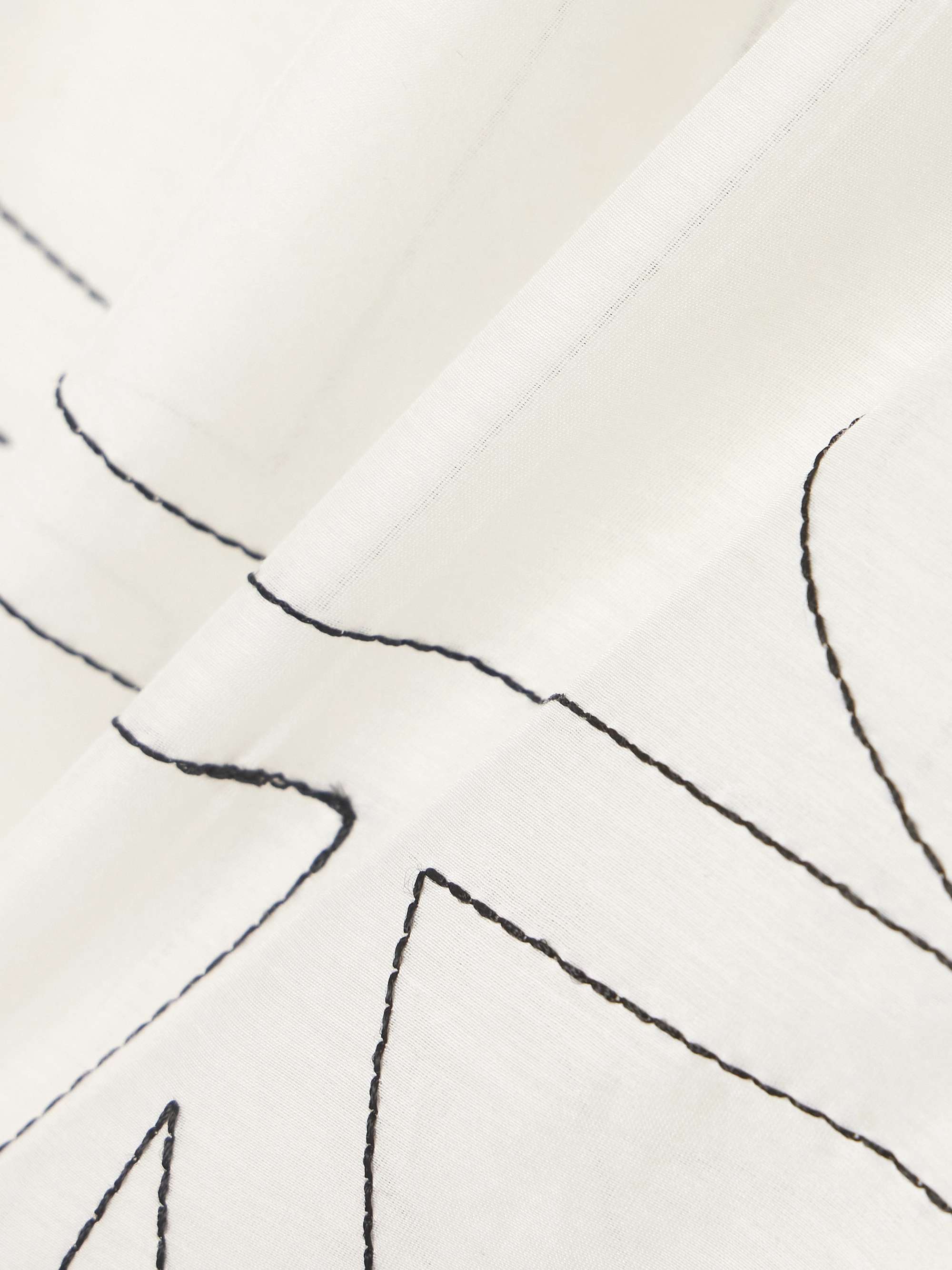 Embroidered organic cotton and silk-blend shorts view