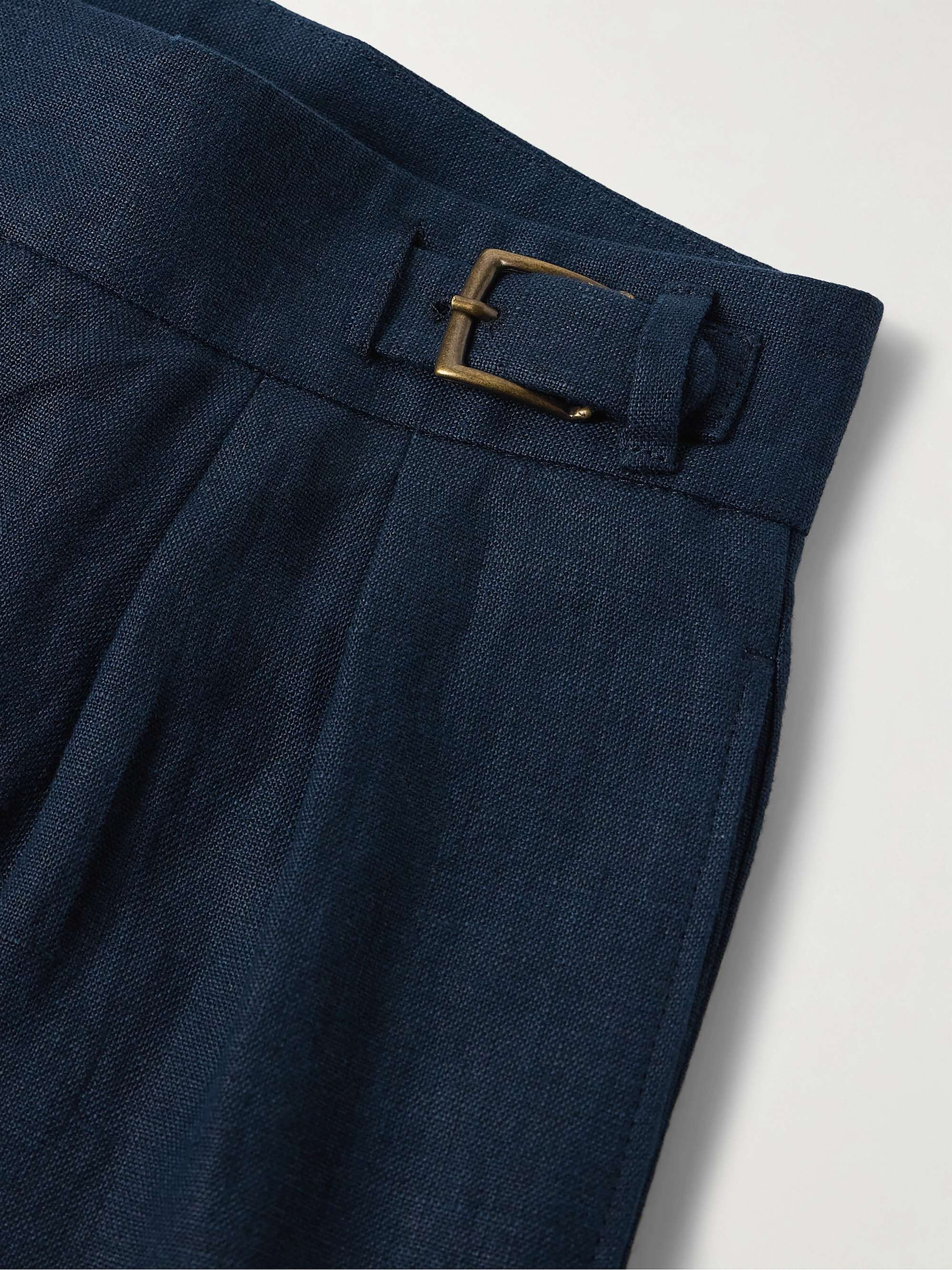 Gurkha Straight-Leg Pleated Linen Shorts view