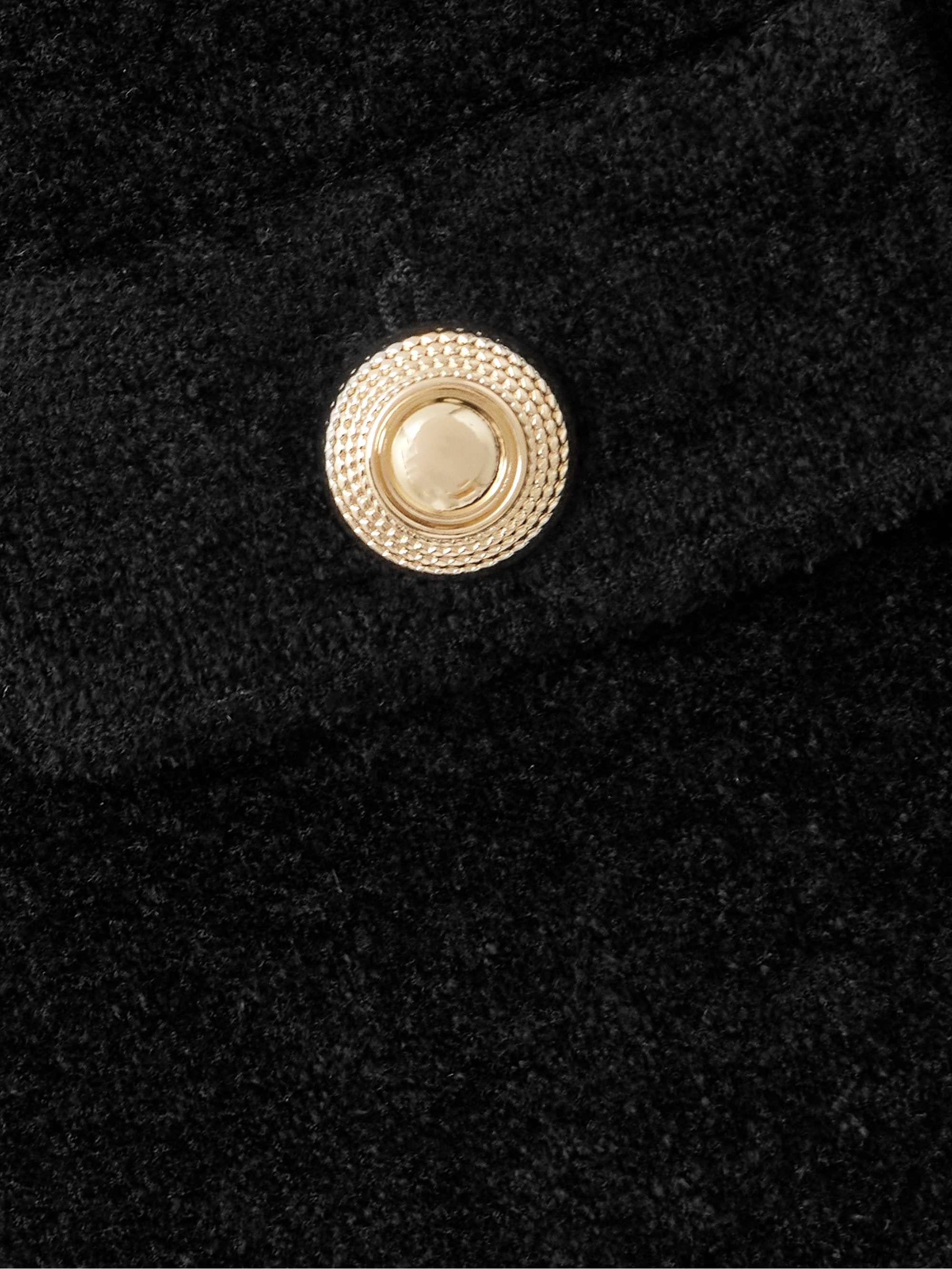 Off-the-shoulder button-embellished chenille midi dress view