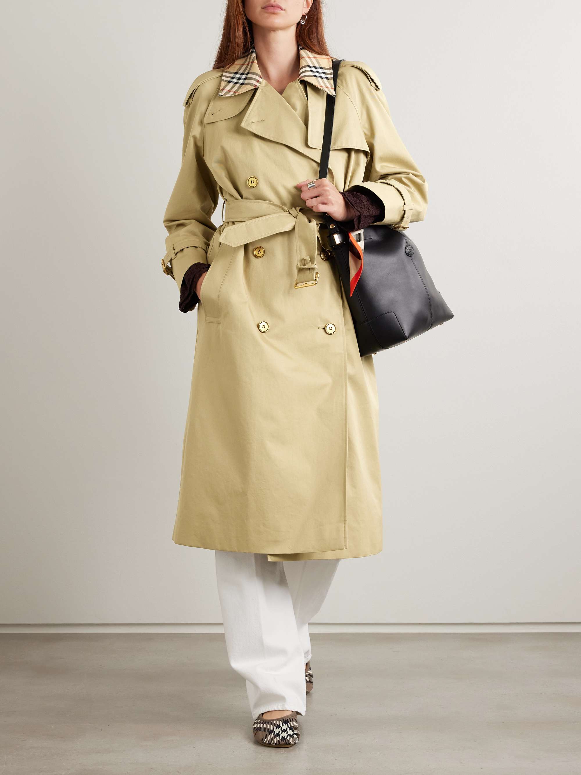 Castleford checked cotton-gabardine trench coat view