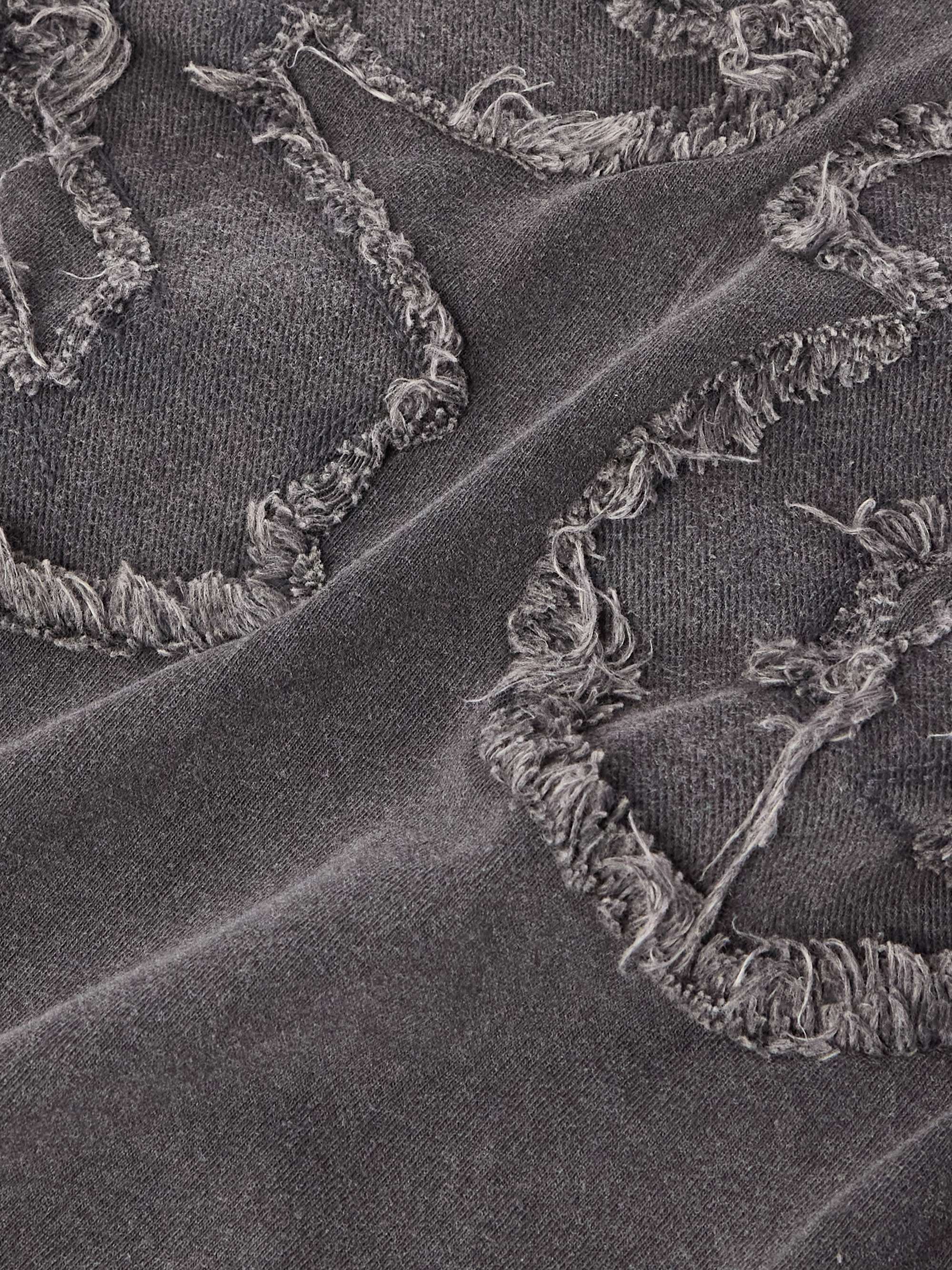 Distressed Garment-Dyed Organic Cotton-Jersey Sweatshirt view