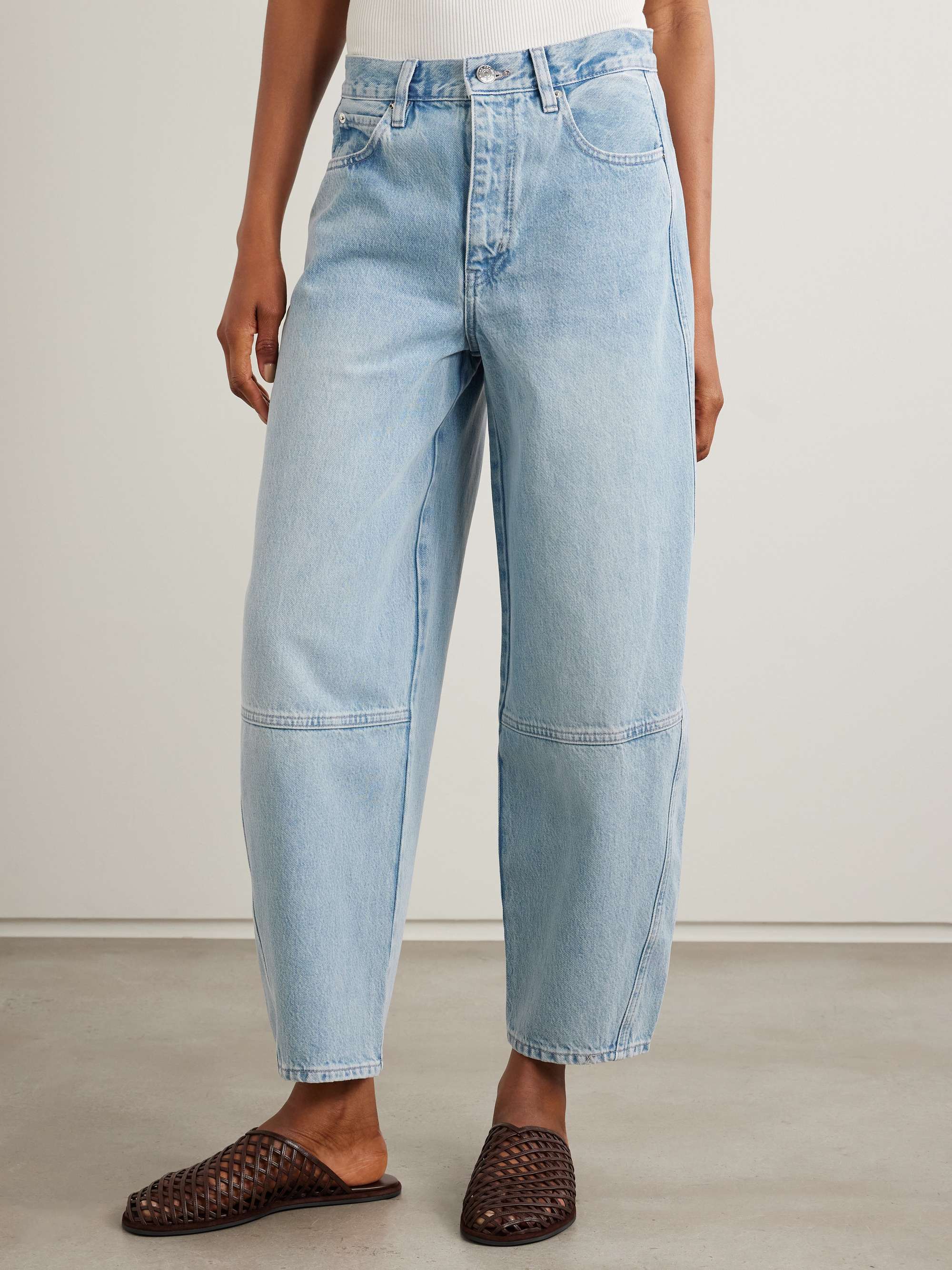 The Twisted paneled high-rise straight-leg jeans view