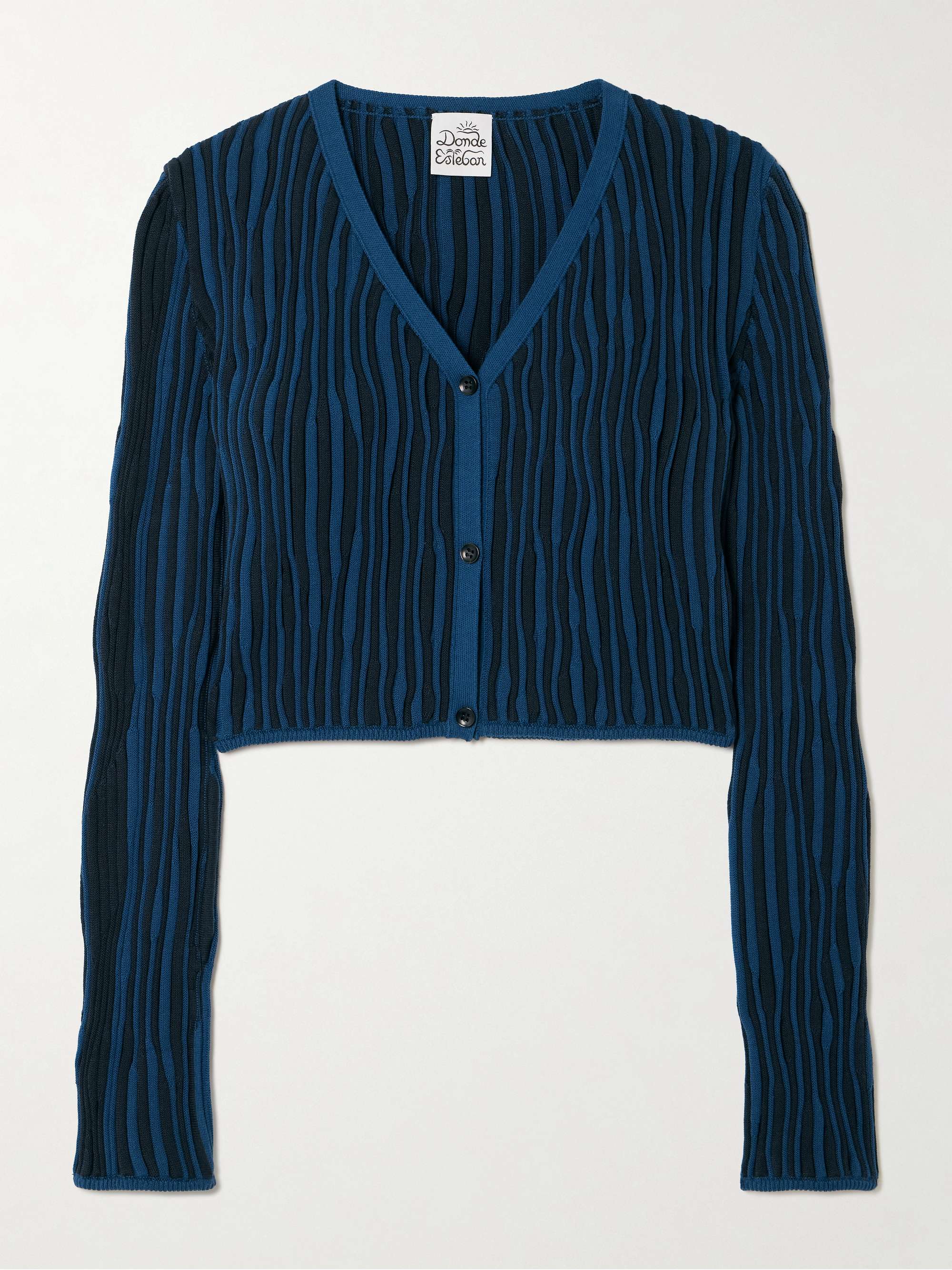 Magdalena cropped ribbed cotton cardigan view