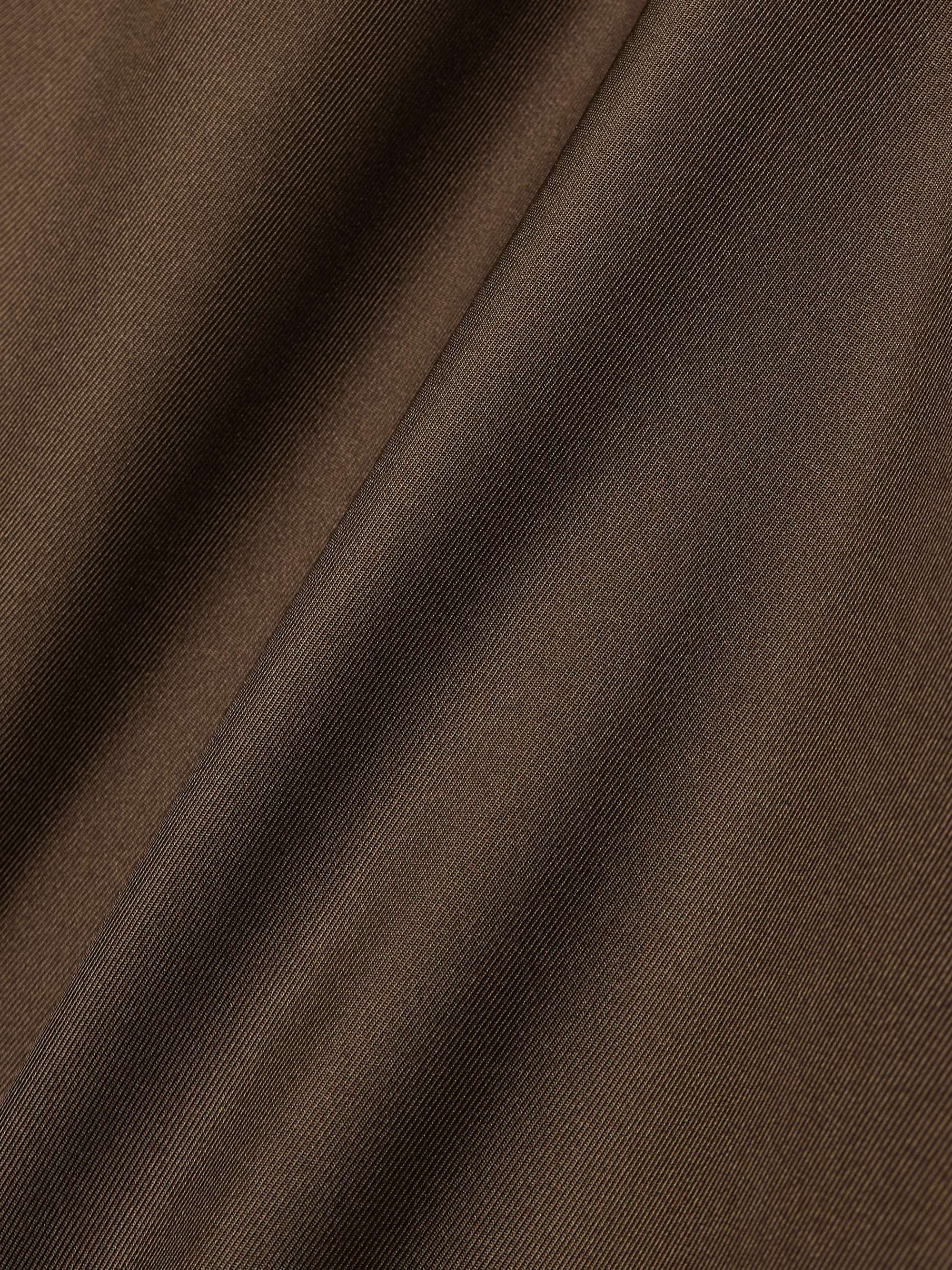 Moun knotted draped silk-twill midi dress view