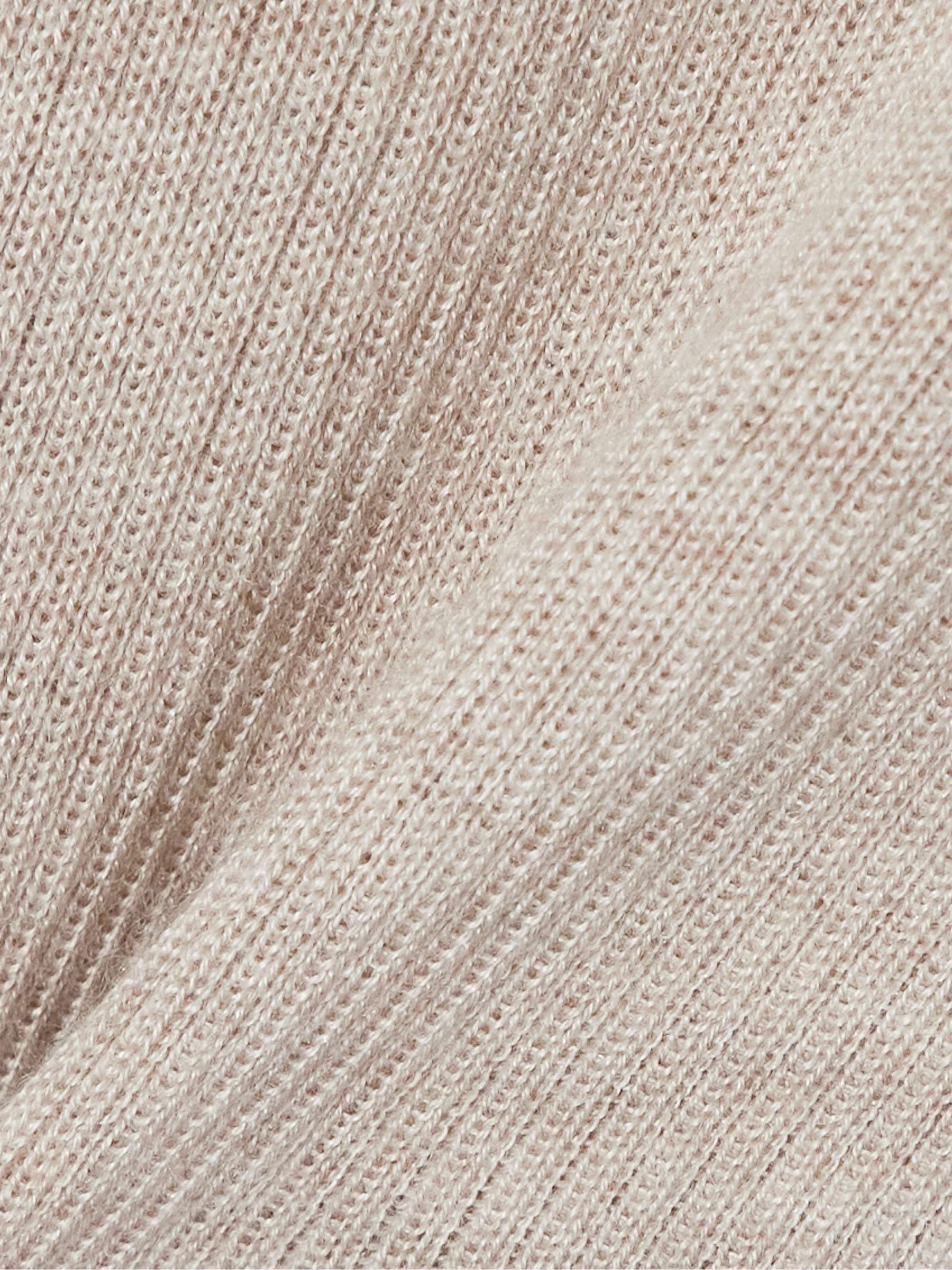 Ribbed cashmere and silk-blend cardigan view