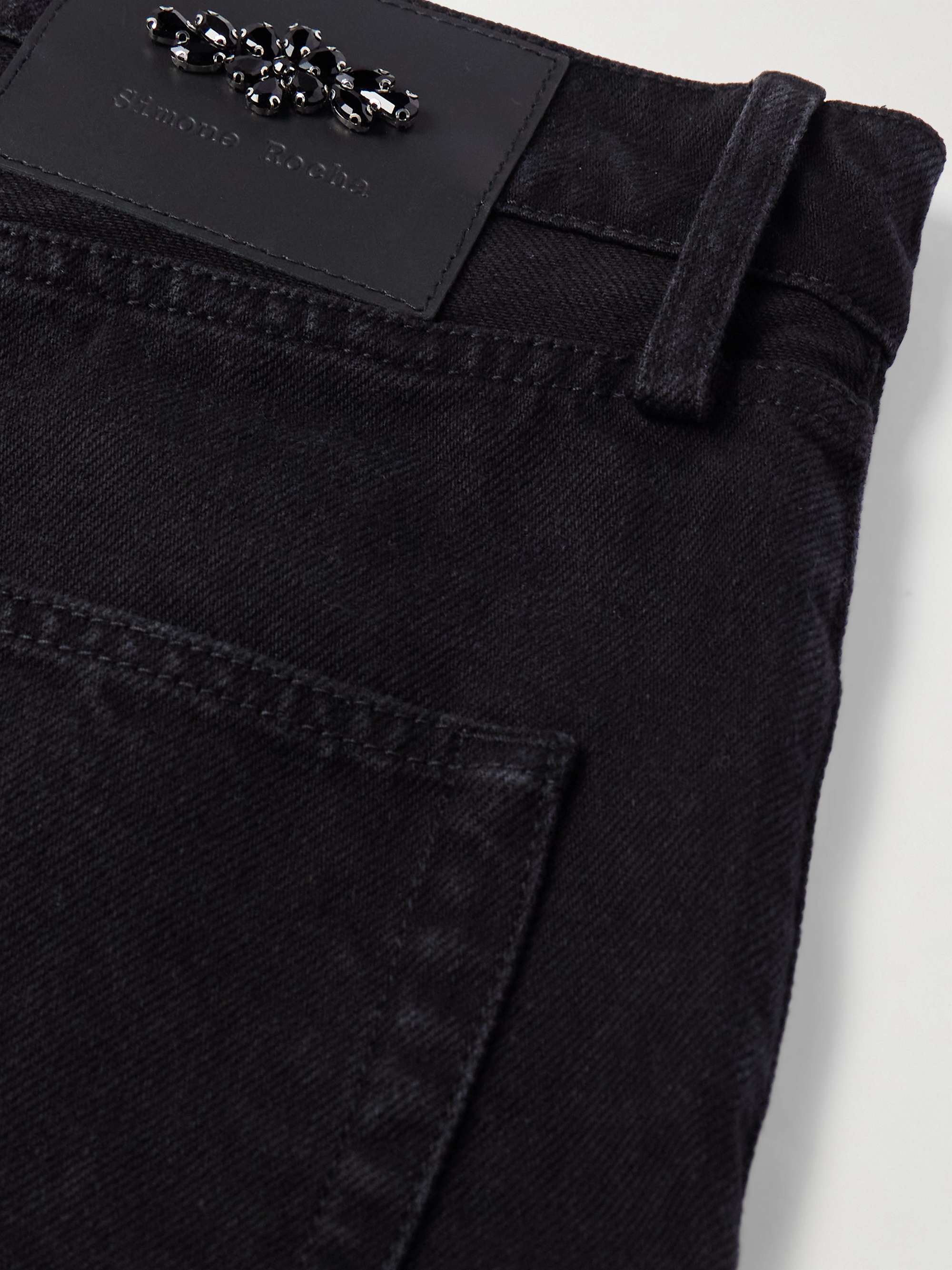 Wide-Leg Crystal-Embellished Jeans view
