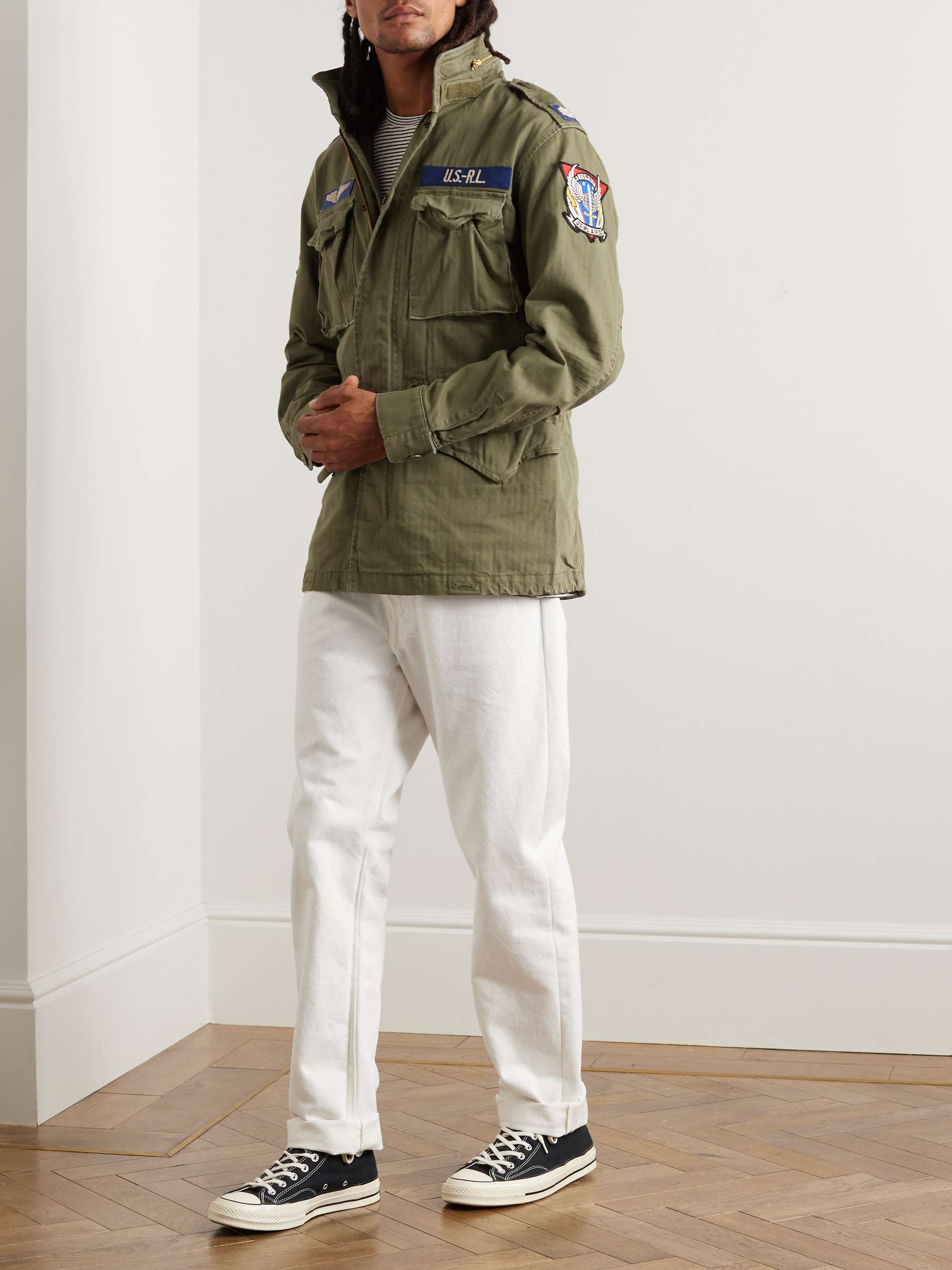 M65 Logo-Appliquéd Herringbone Cotton Field Jacket view
