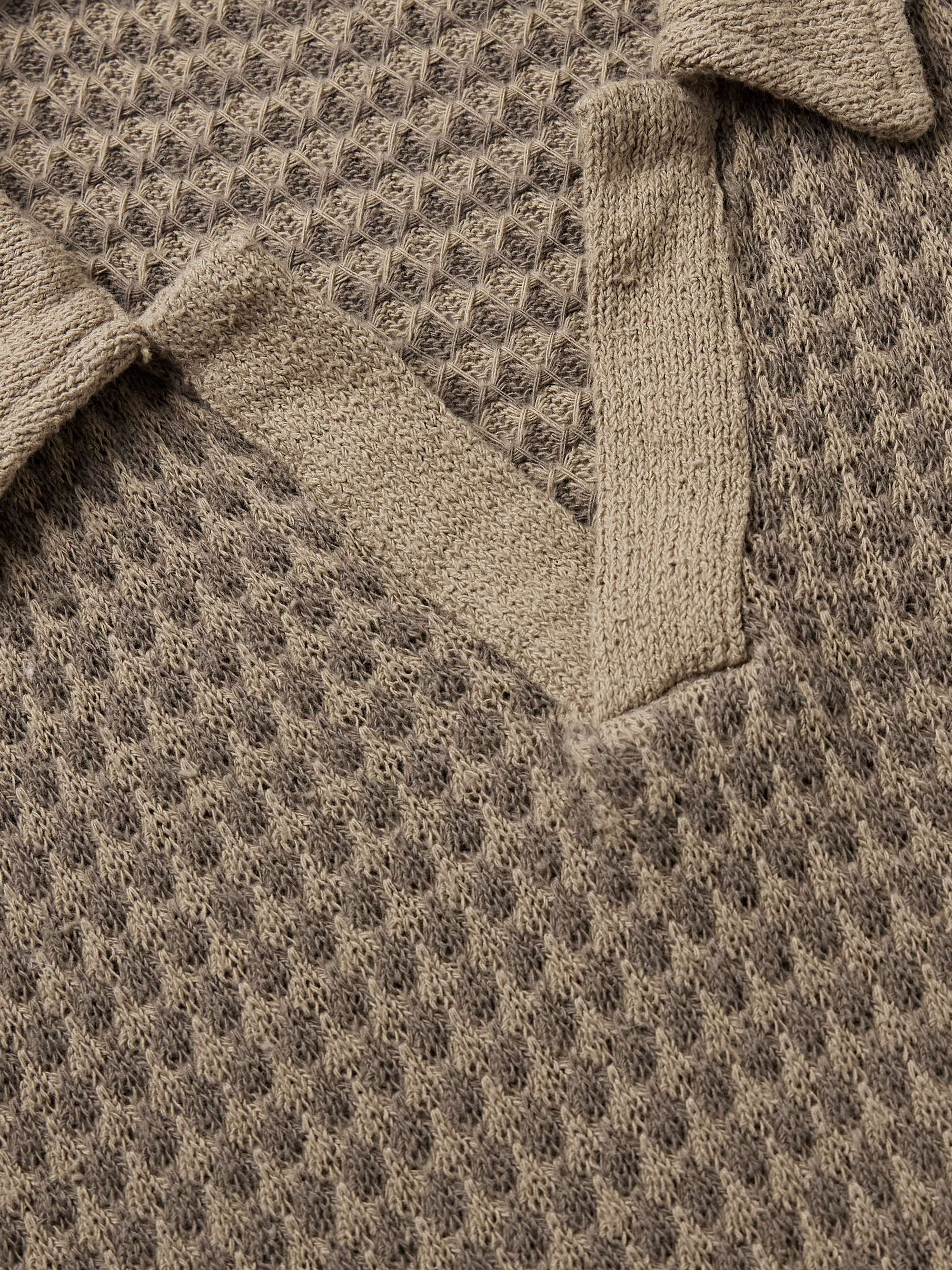 Pele Jacquard-Knit Cotton Polo Shirt view