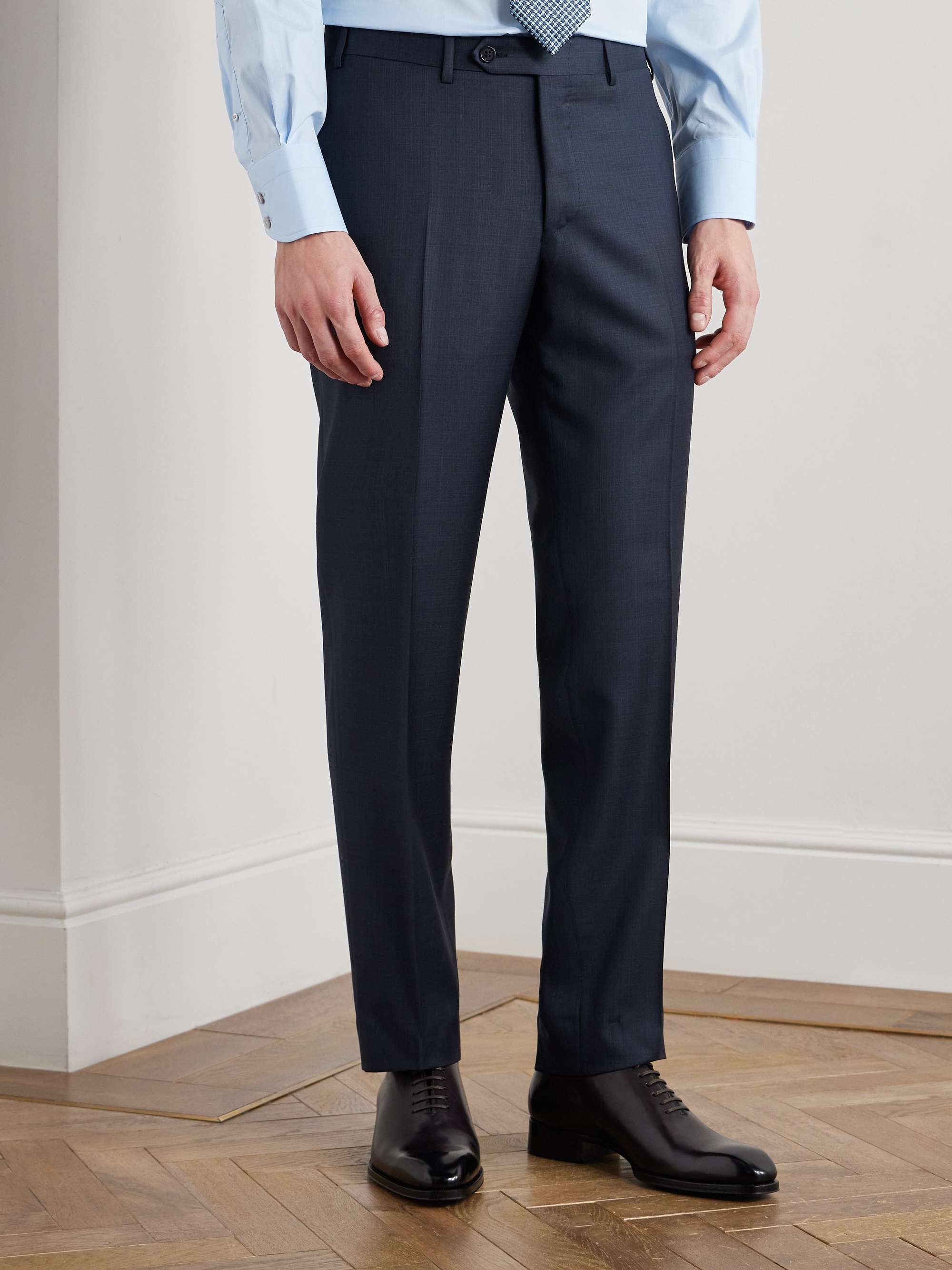 Slim-Fit Tapered Super 130s Wool Suit Trousers view