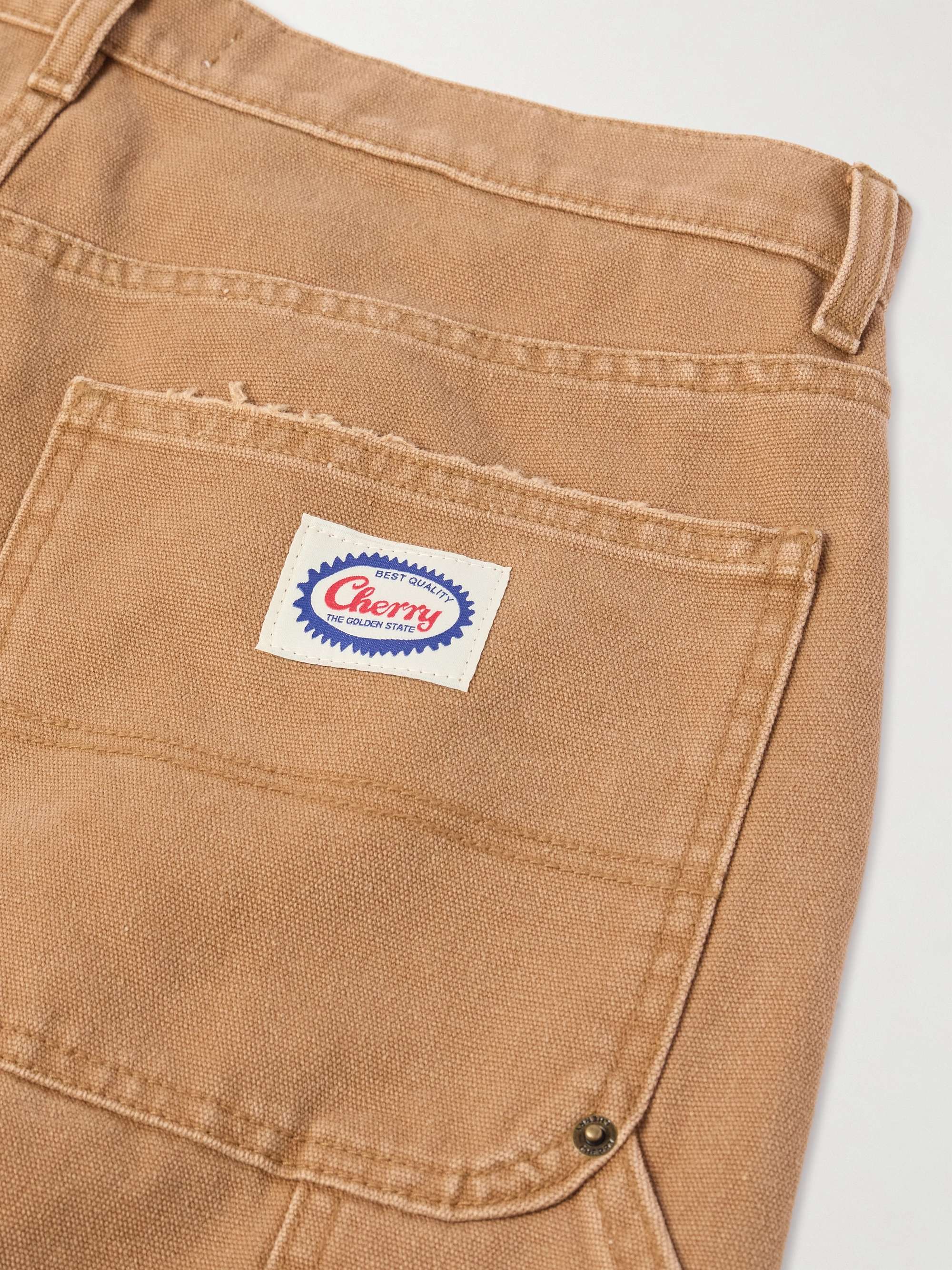 Straight-Leg Panelled Printed Cotton-Canvas Trousers view