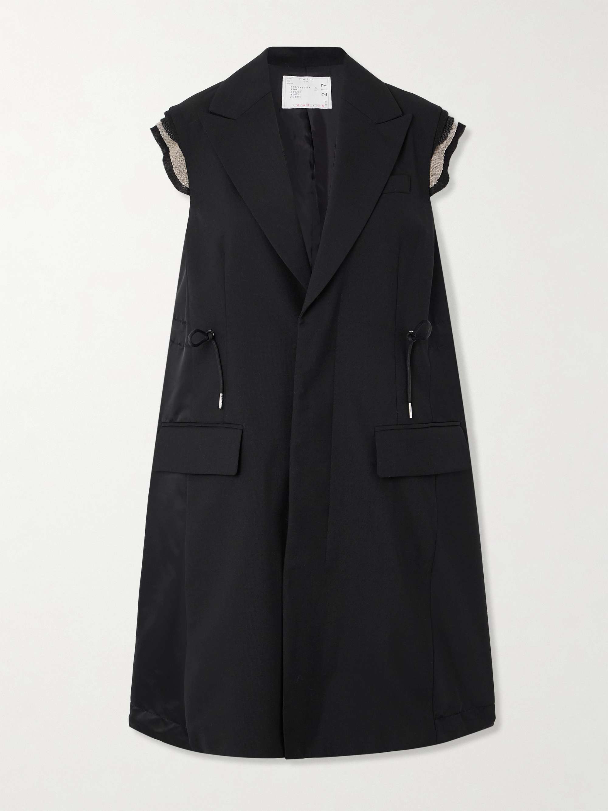 Canvas-trimmed grain de poudre and shell vest view
