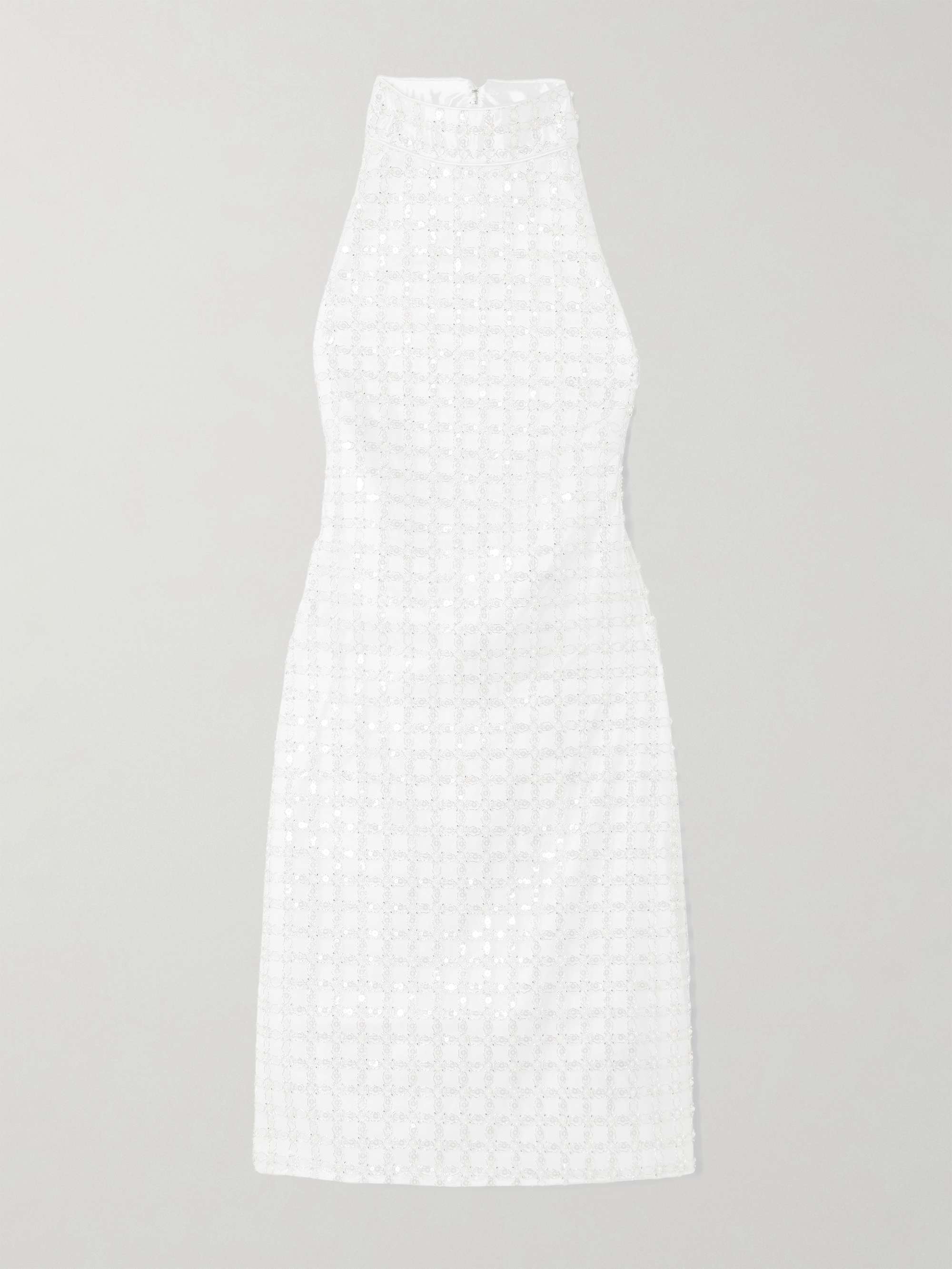 Embellished recycled-satin halterneck mini dress view